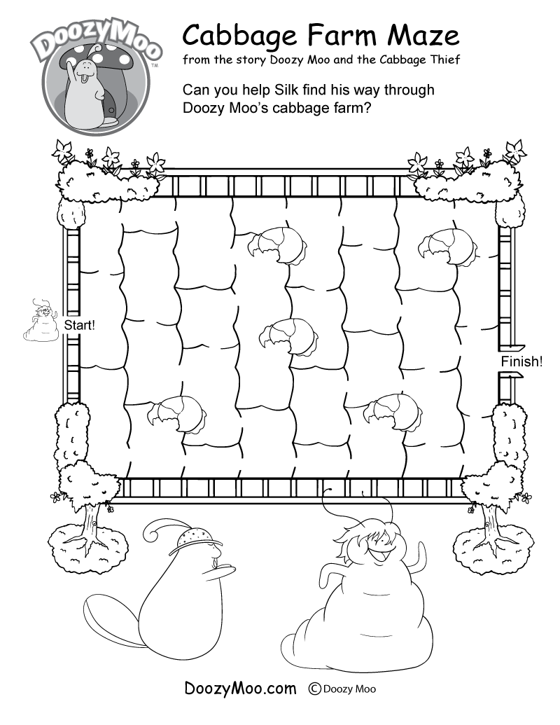 Cabbage Farm Maze Worksheet Free Printable 
