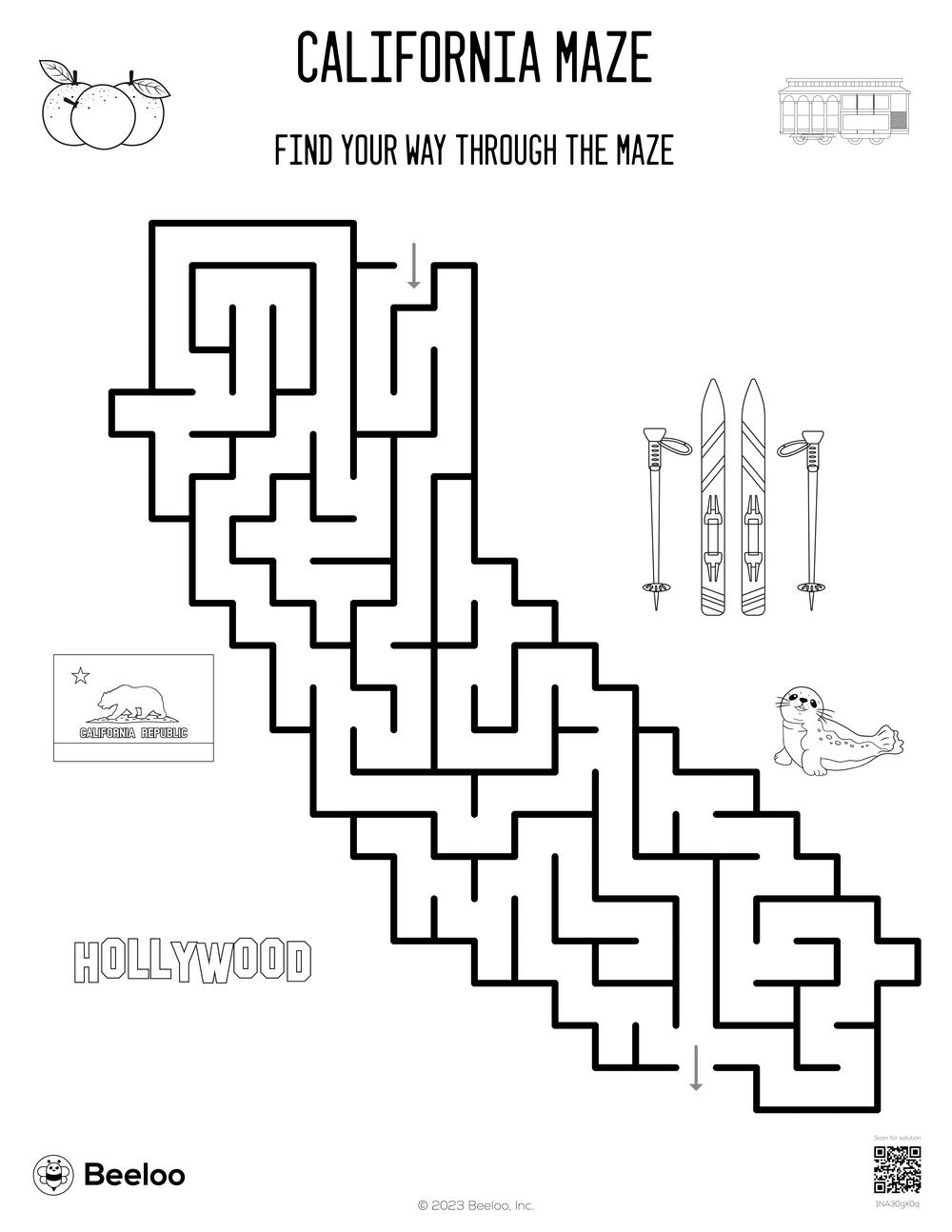 California Maze Beeloo Printable Crafts And Activities For Kids