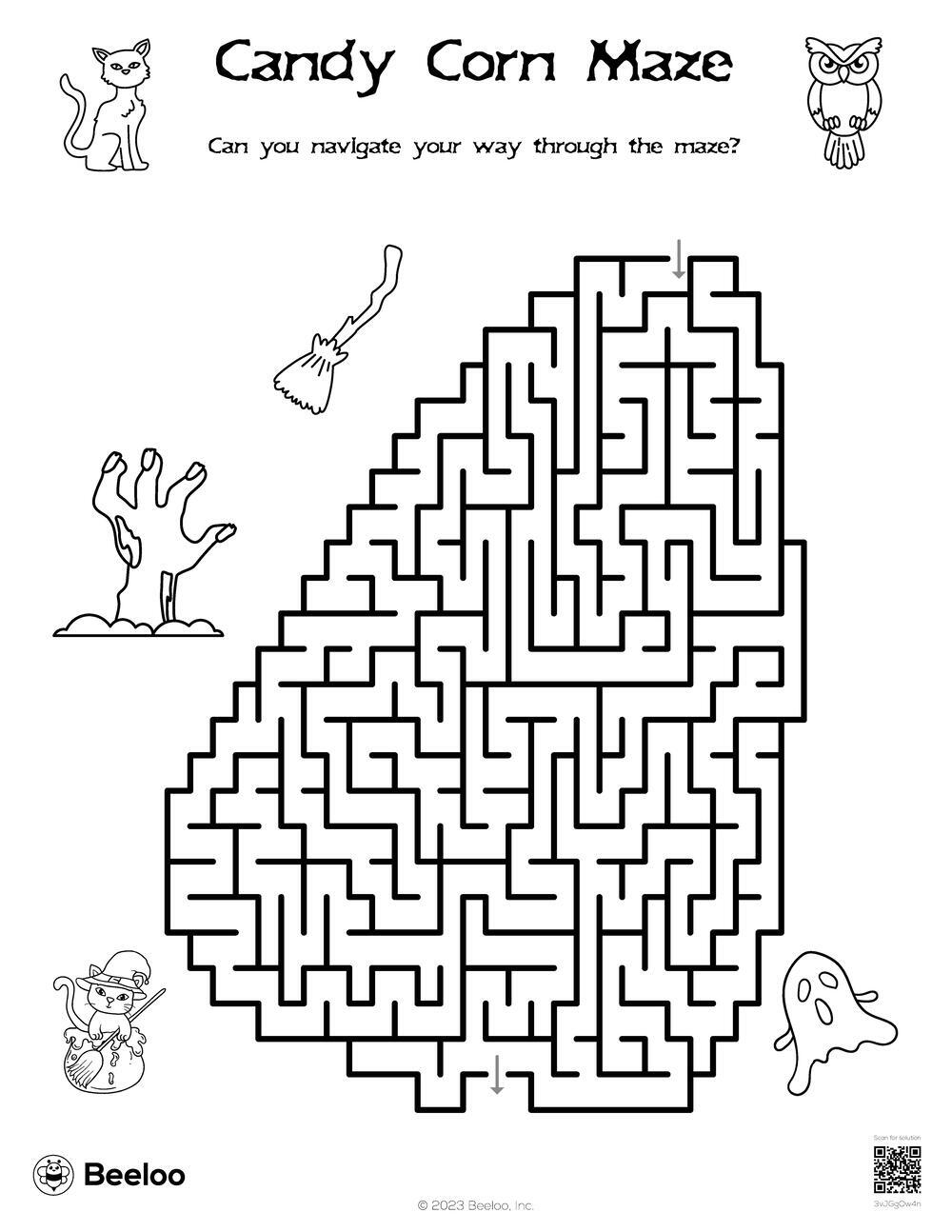 Candy Corn Maze Beeloo Printable Crafts And Activities For Kids