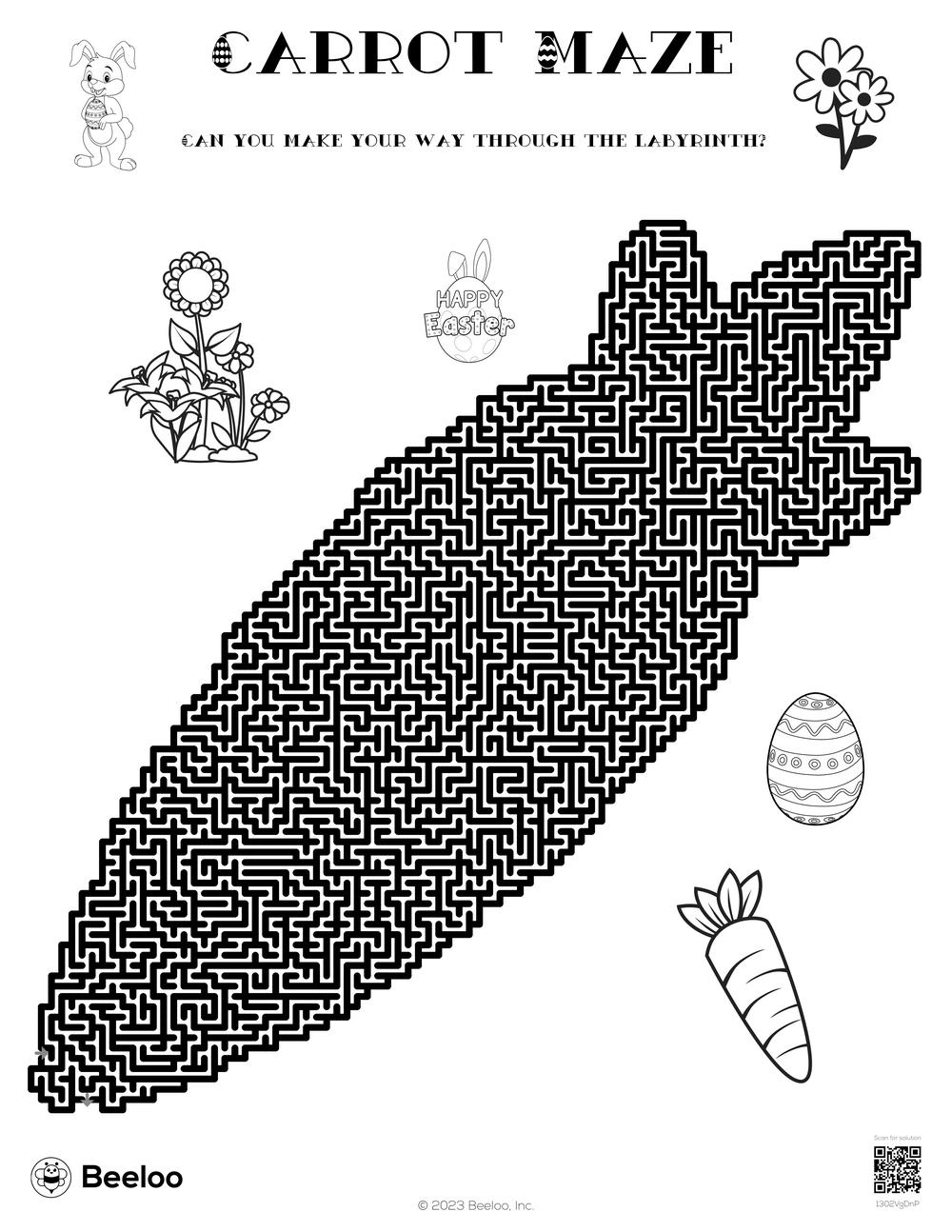 Carrot Maze Worksheet