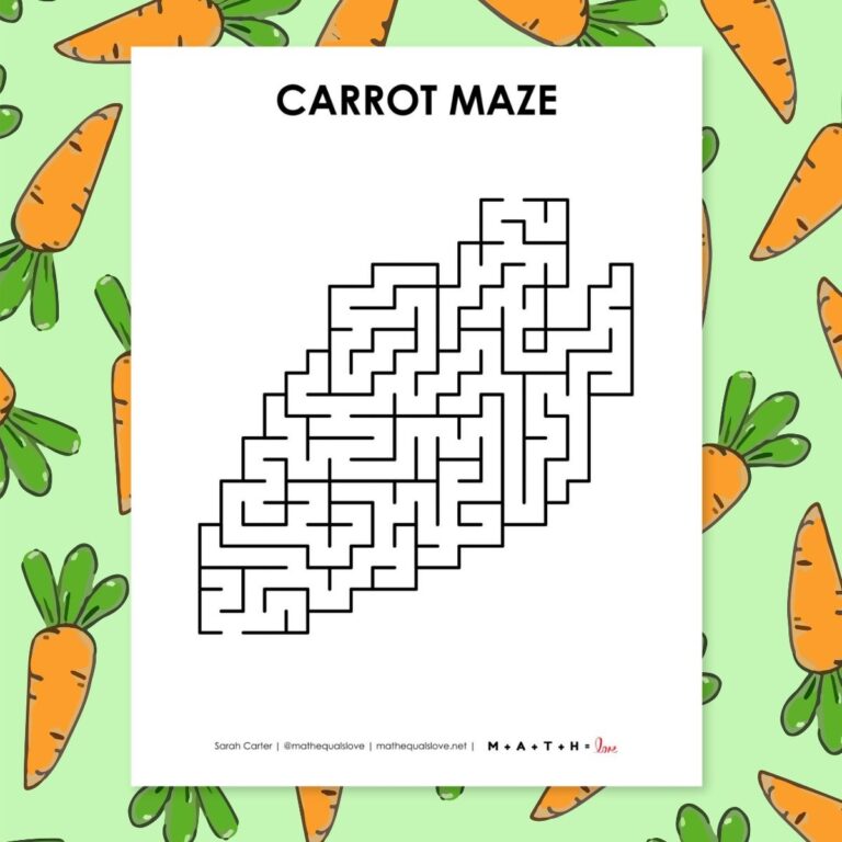 Carrot Maze Printable For Spring Or Easter Math U003d Love