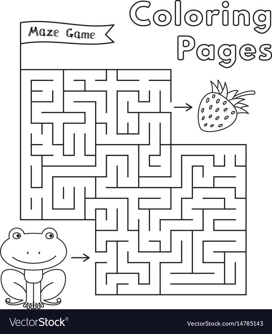 Cartoon Frog Maze Game Royalty Free Vector Image