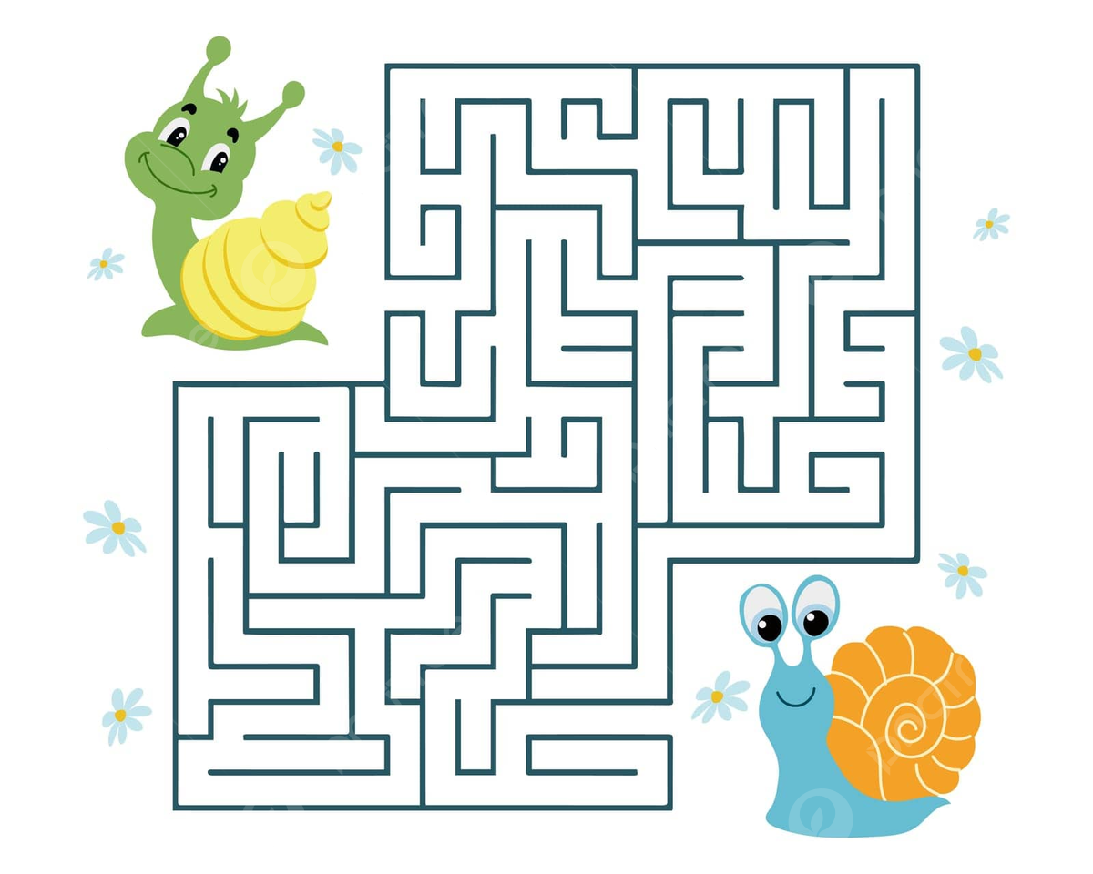 Cartoon Snail Educational Maze A Fun Learning Game And Puzzle For 
