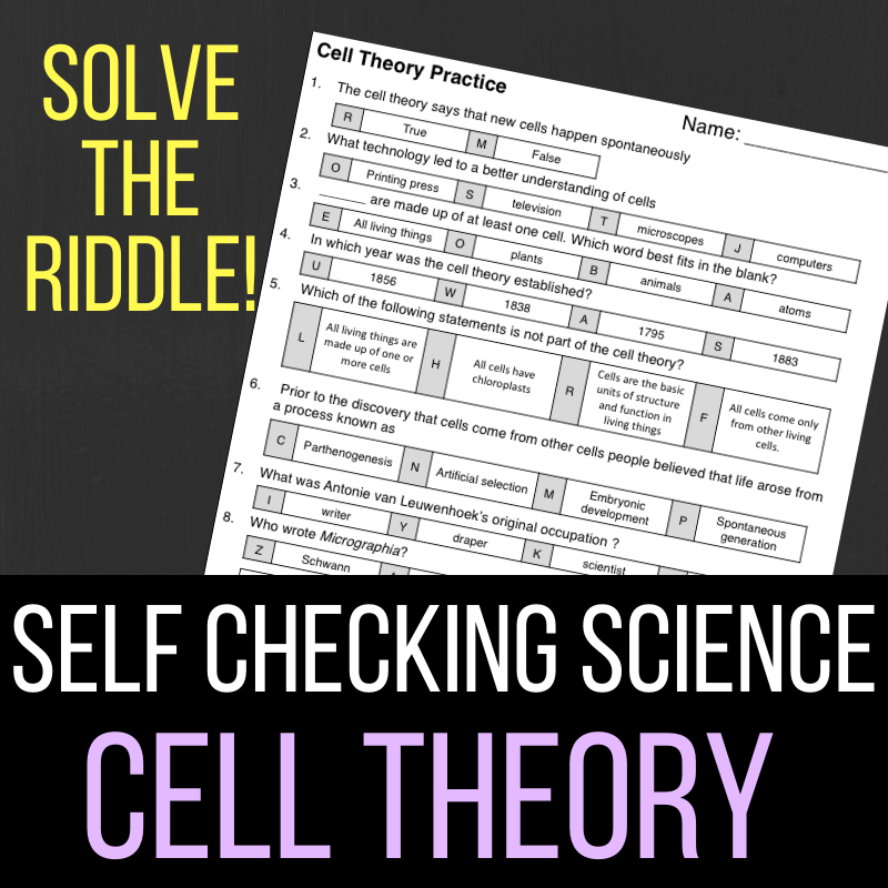 Cell Theory Worksheets U0026 Definition Laney Lee Teaching Resources