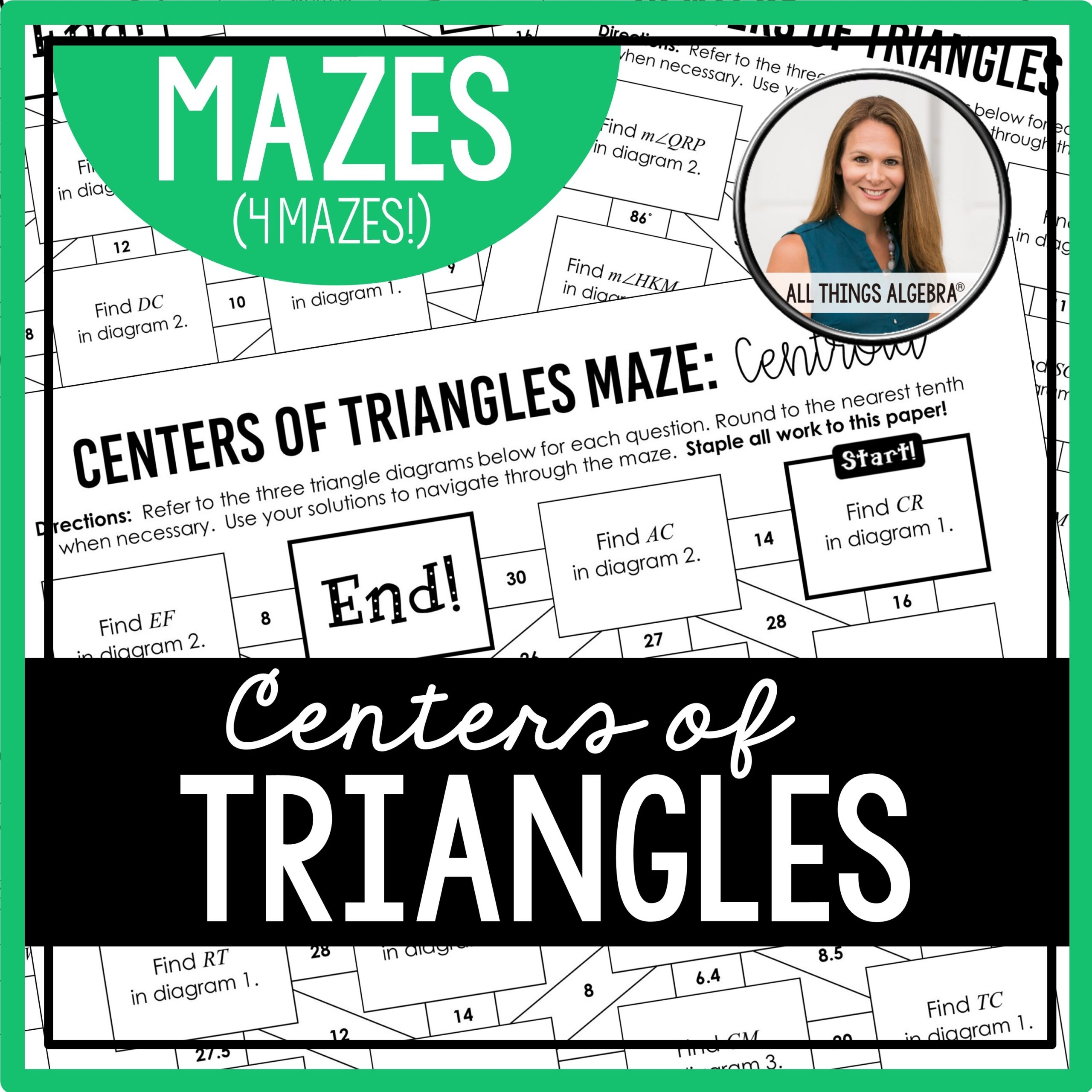 Centers Of Triangles Mazes Circumcenter Incenter U0026 Centroid 