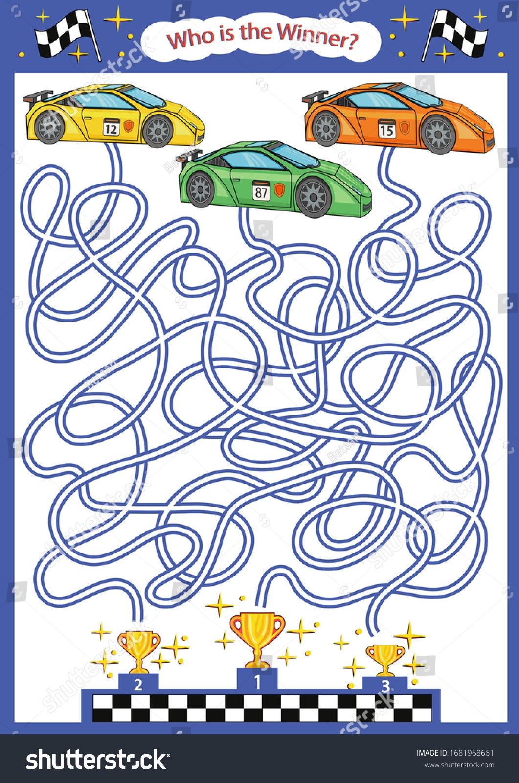 Children Maze Racing Cars Labyrinth Game Stock Vector Royalty 