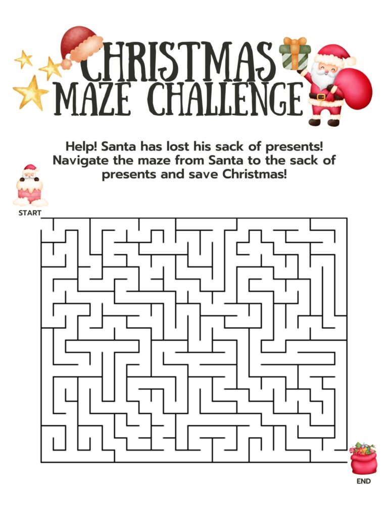 Christmas Maze Maze With Answer Key Printable Christmas Maze Christmas Activities Printable Games Xmas Party Games Printable Maze Etsy