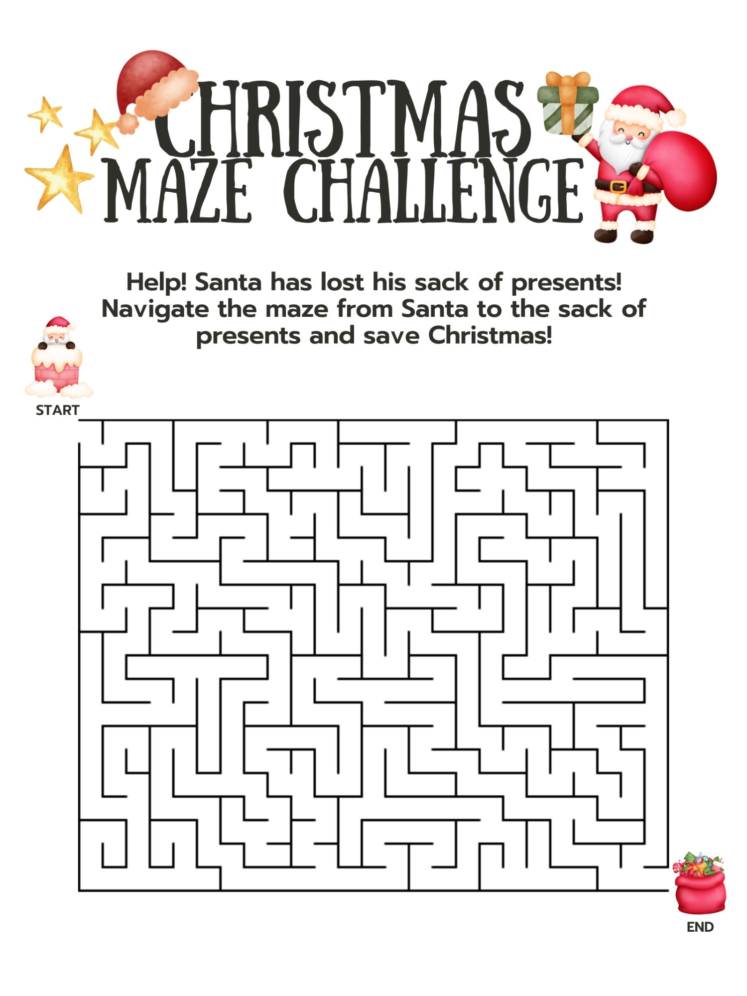 Christmas Maze Maze With Answer Key Printable Christmas Maze Christmas Activities Printable Games Xmas Party Games Printable Maze Etsy