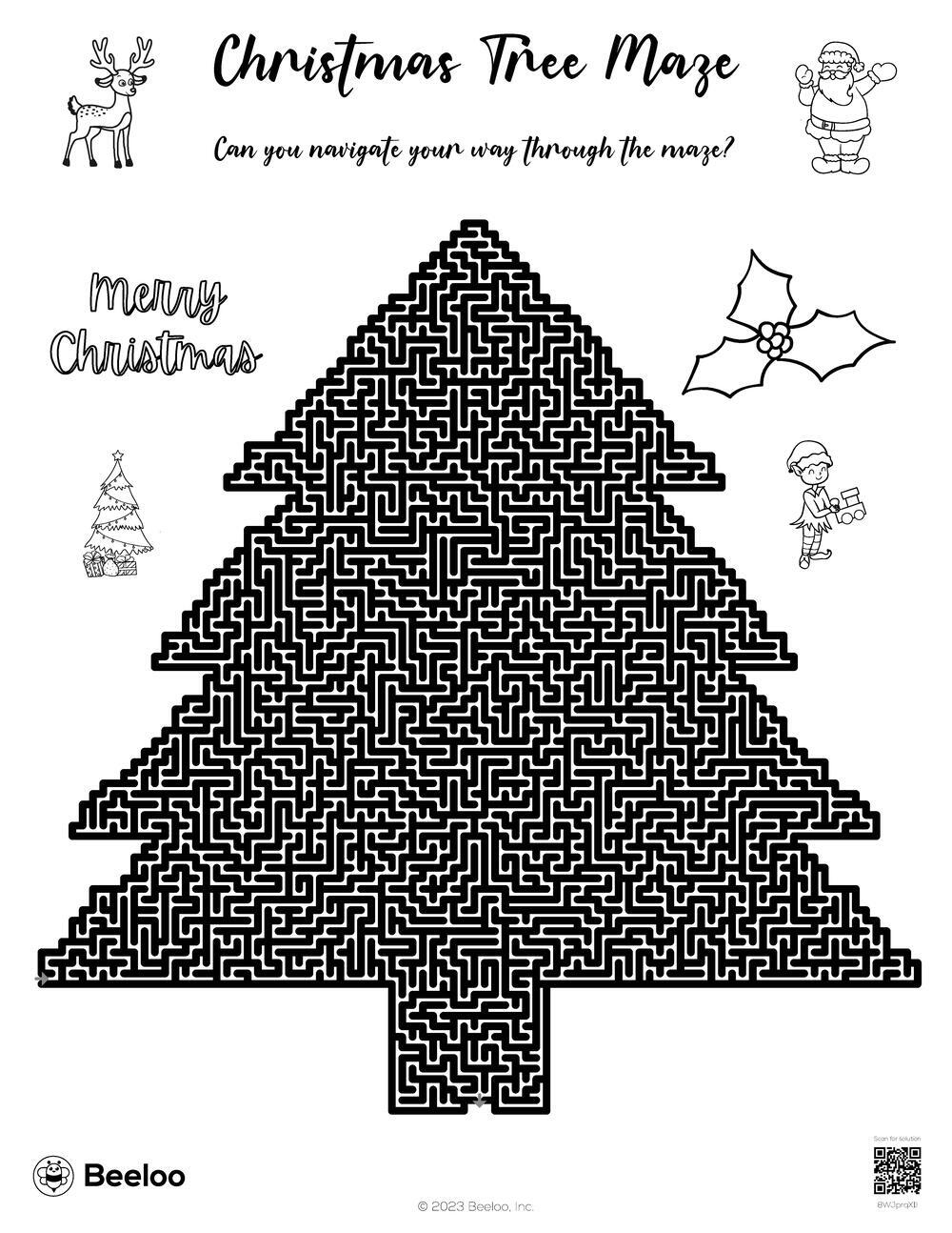 Christmas Maze Worksheet Answer
