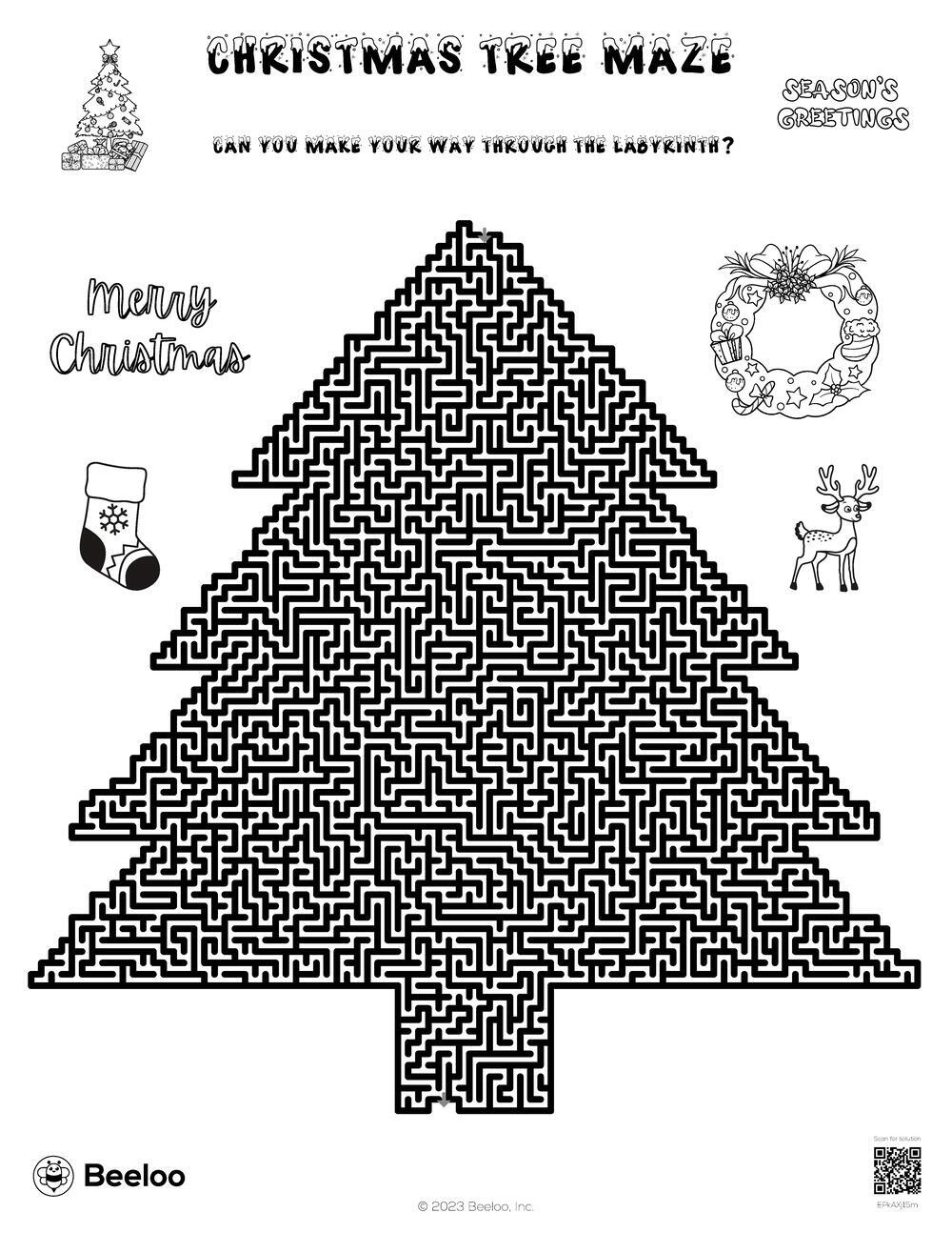 Christmas themed Mazes Beeloo Printable Crafts And Activities For Kids
