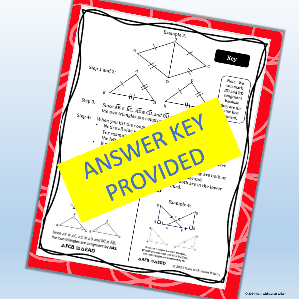 Worksheet Triangle Congruence A Maze Answer Key