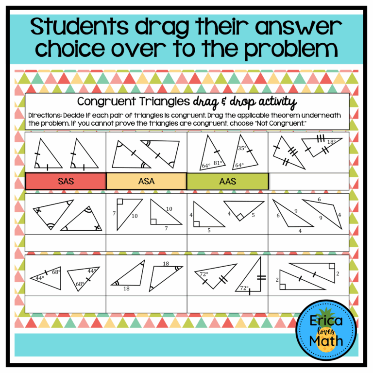 Congruent Triangles Digital Drag U0026 Drop Activity Classful