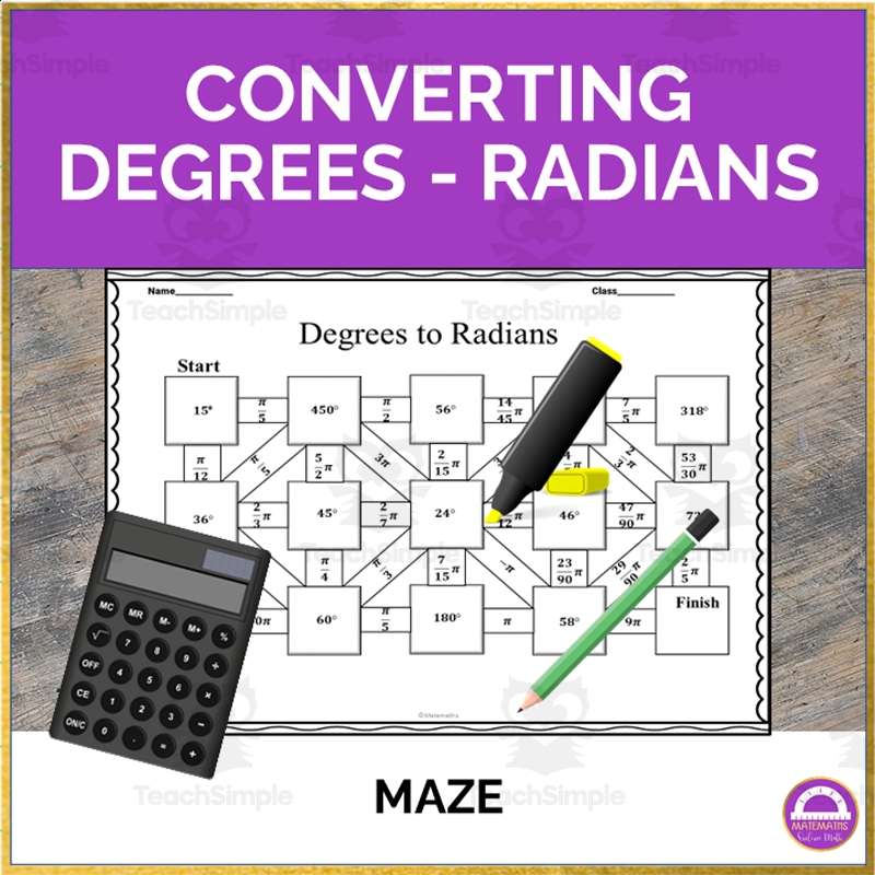 Converting Degrees And Radians Maze