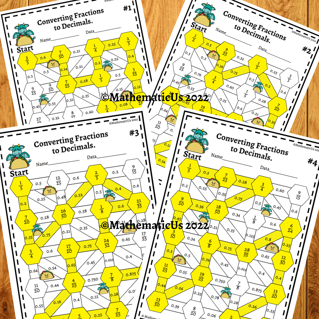 Converting Fractions To Decimals Mazes Made By Teachers