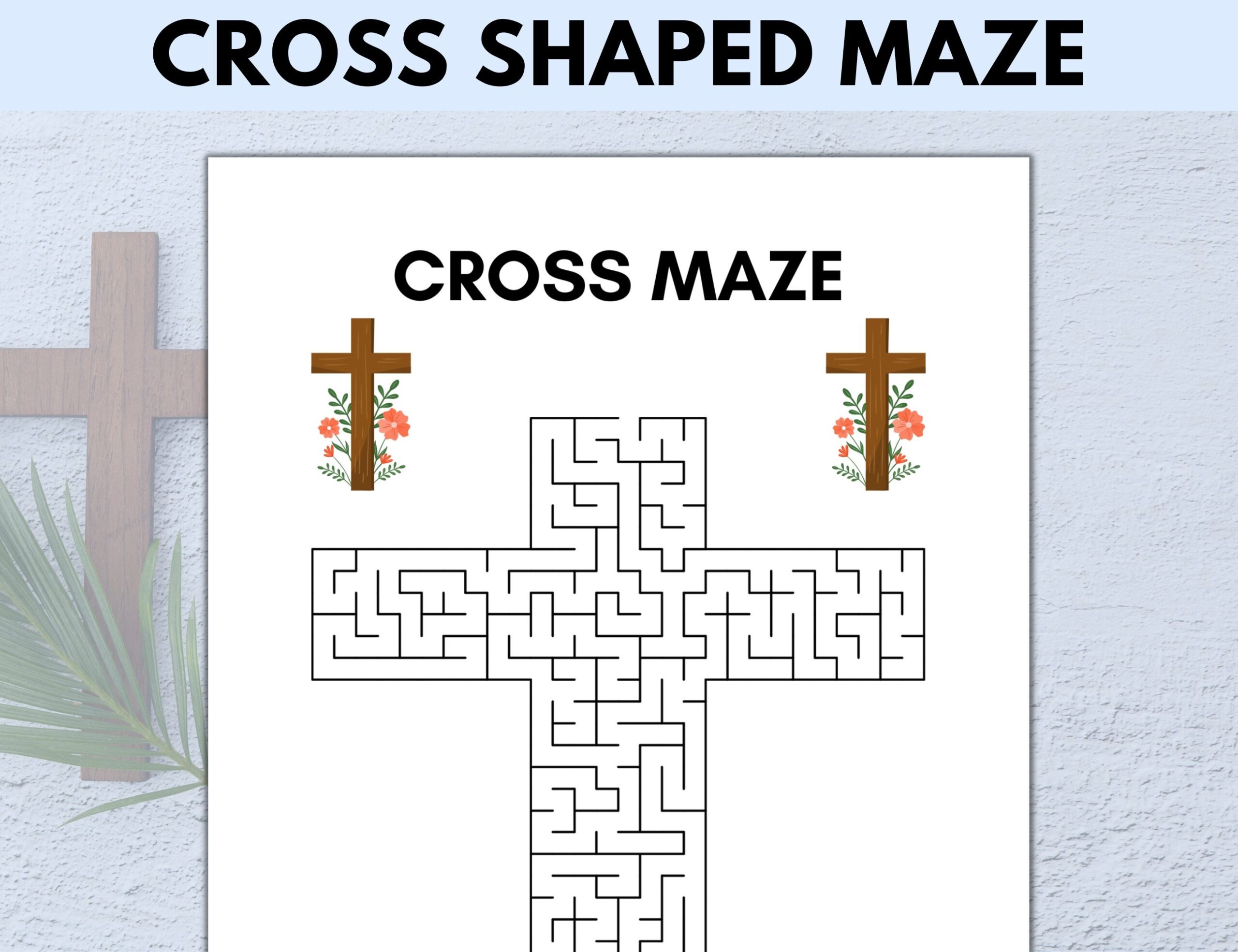 Cross Maze Printable Lent Mazes And Games Sunday School Games Bible Study Games Etsy