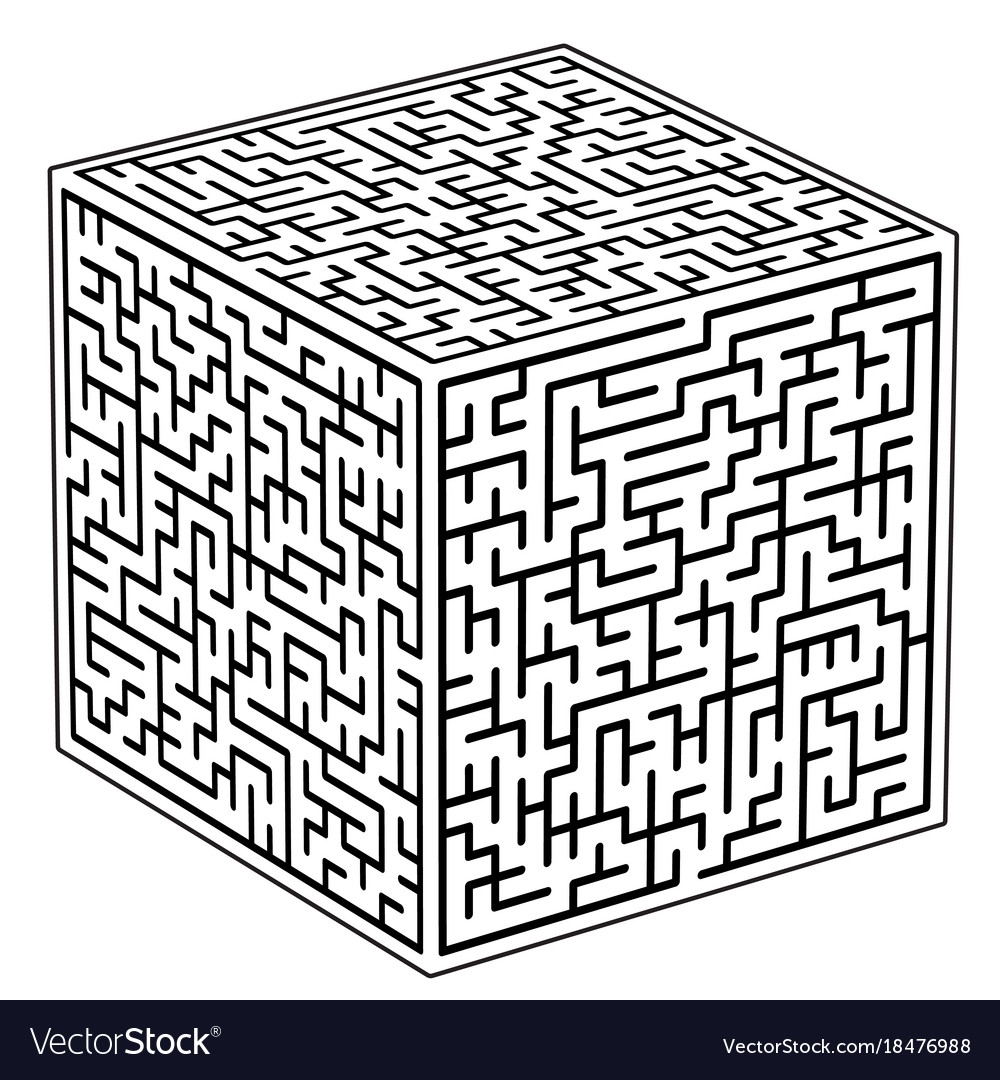 Cubic Maze Icon Royalty Free Vector Image VectorStock