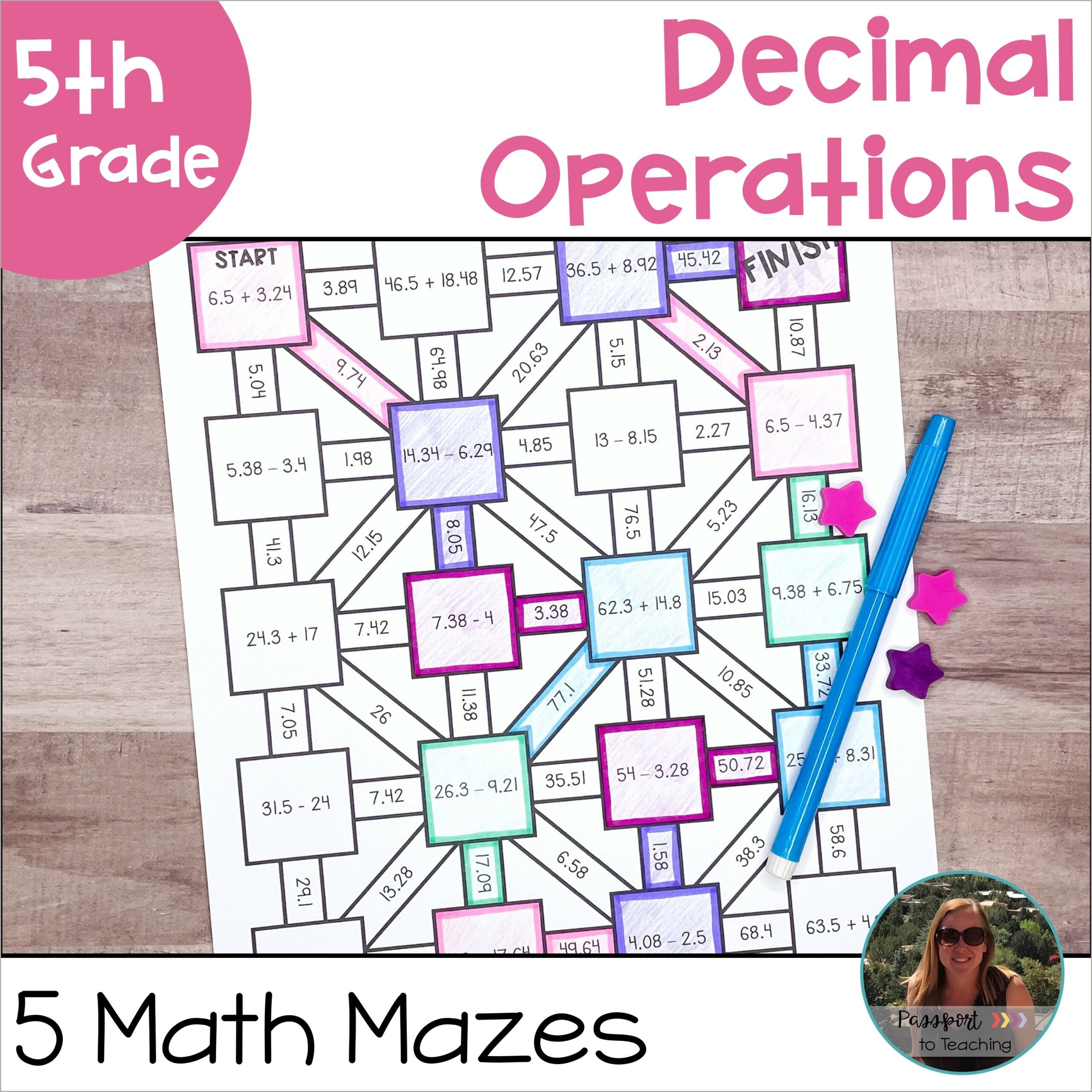 Decimal Operations Math Maze Worksheets 5th Grade Worksheets Library