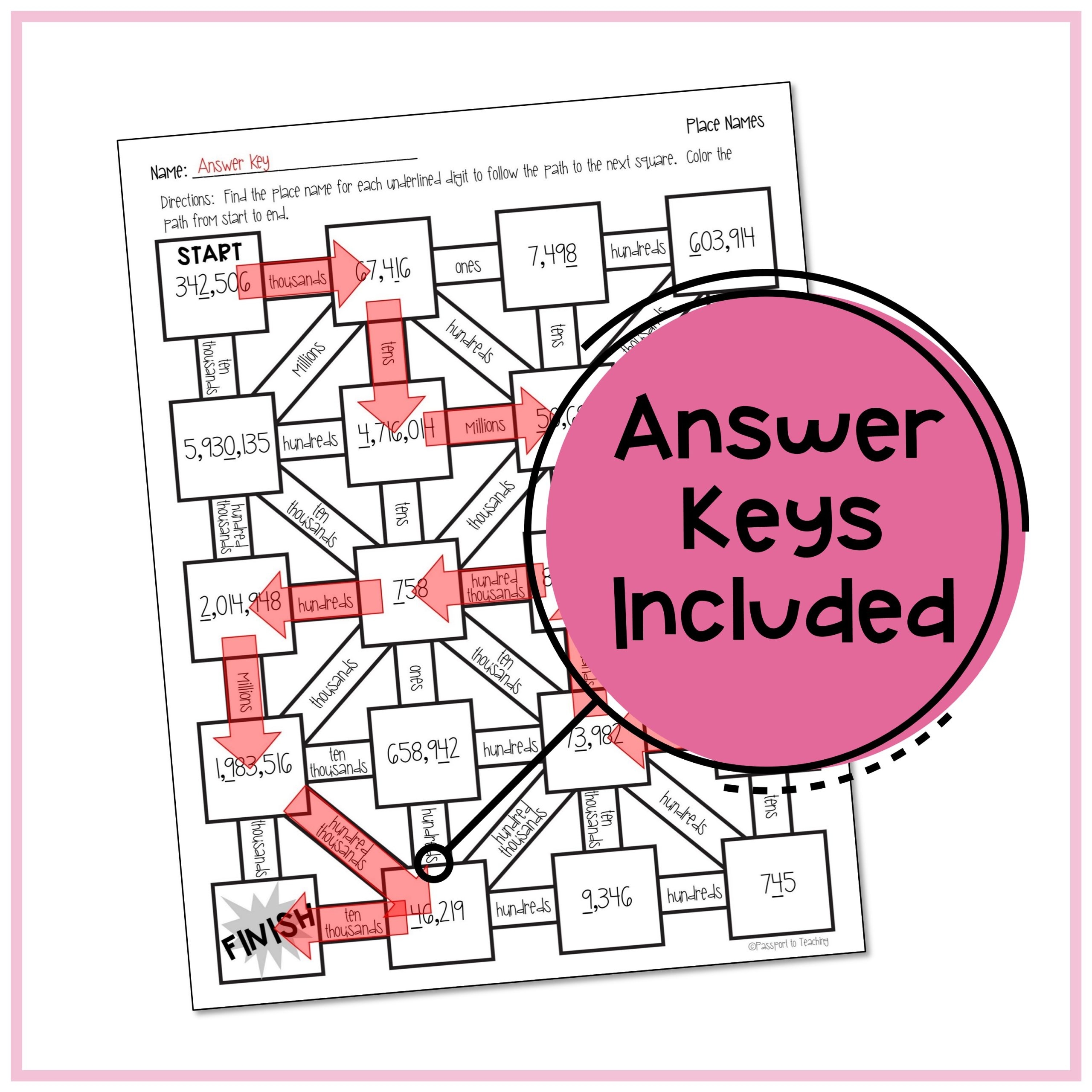 Decimal Place Value Math Maze Worksheets 5th Grade Made By Teachers