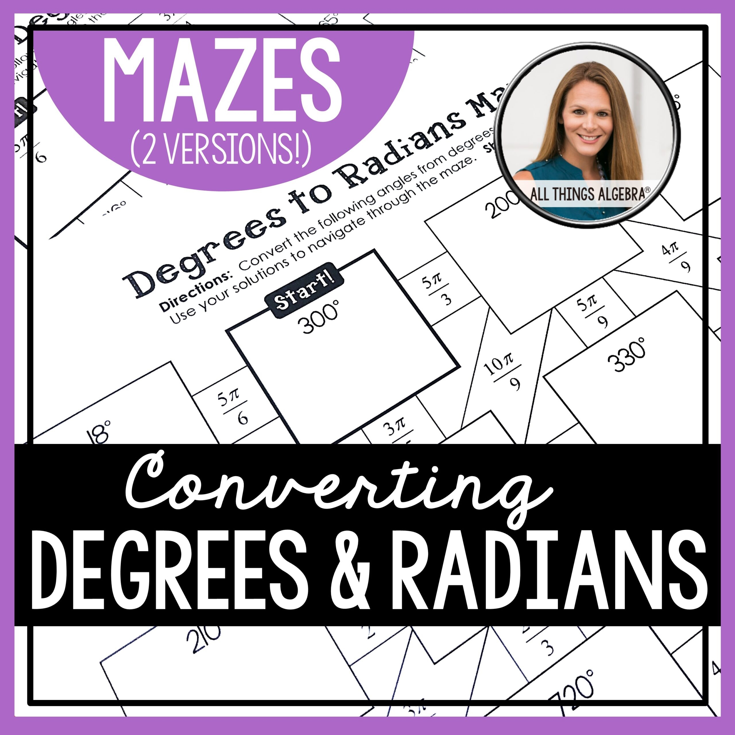 Degrees And Radians Mazes