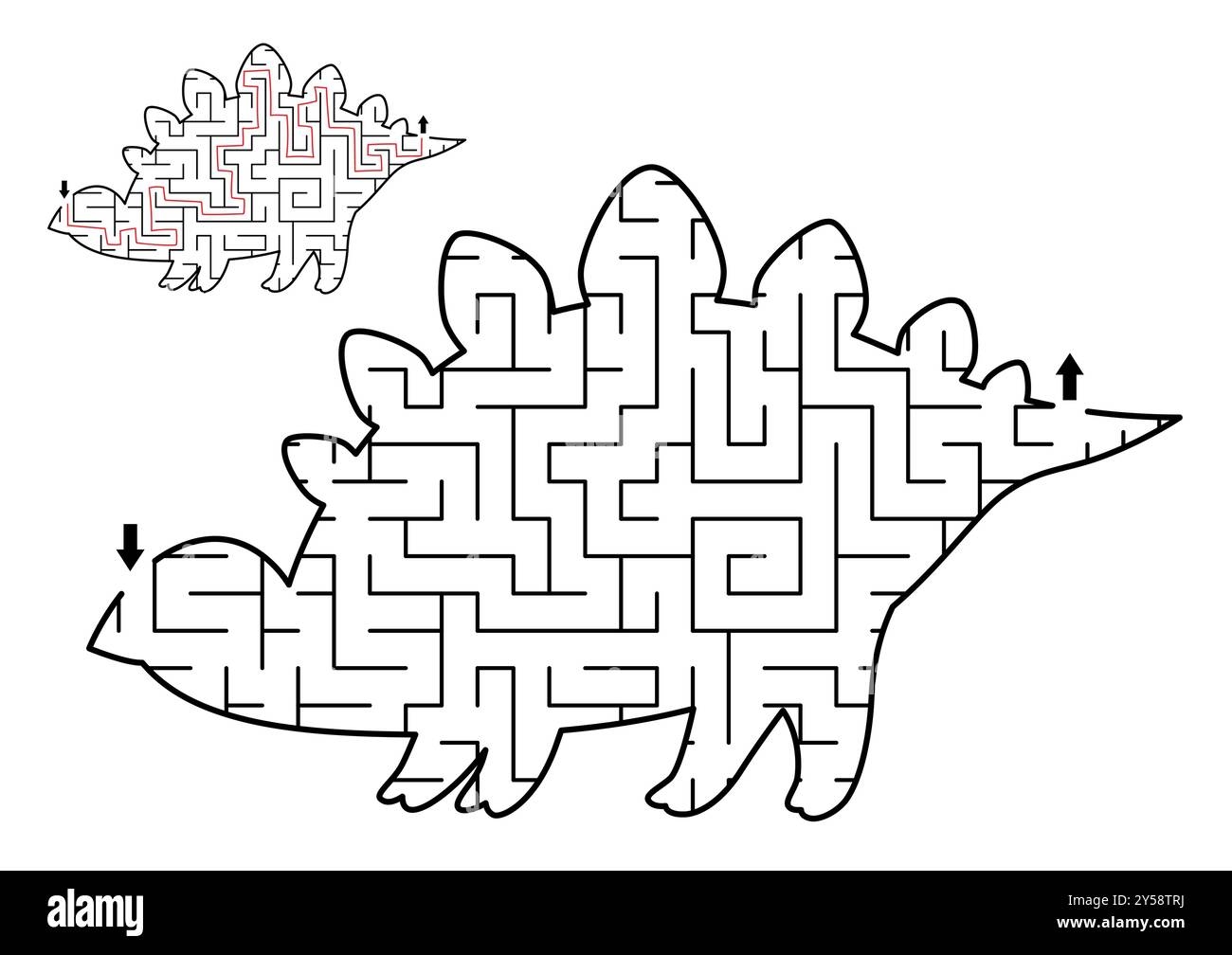 Dinosaur Geometrical Maze With For Kids Preschool Printable Activity Shaped As Stegosaur Dino Land Labyrinth Game For Children Cute Prehistoric Ani Stock Vector Image U0026 Art Alamy