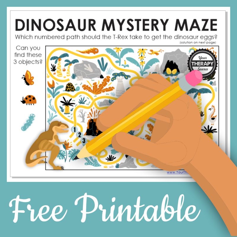 Dinosaur Maze Printable FREE Your Therapy Source