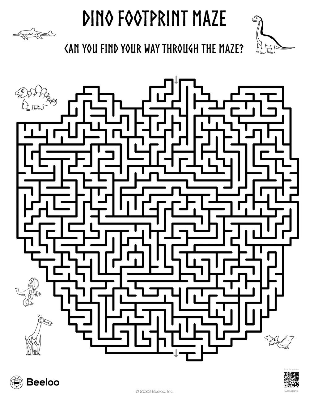 Dinosaur themed Mazes Beeloo Printable Crafts And Activities For Kids