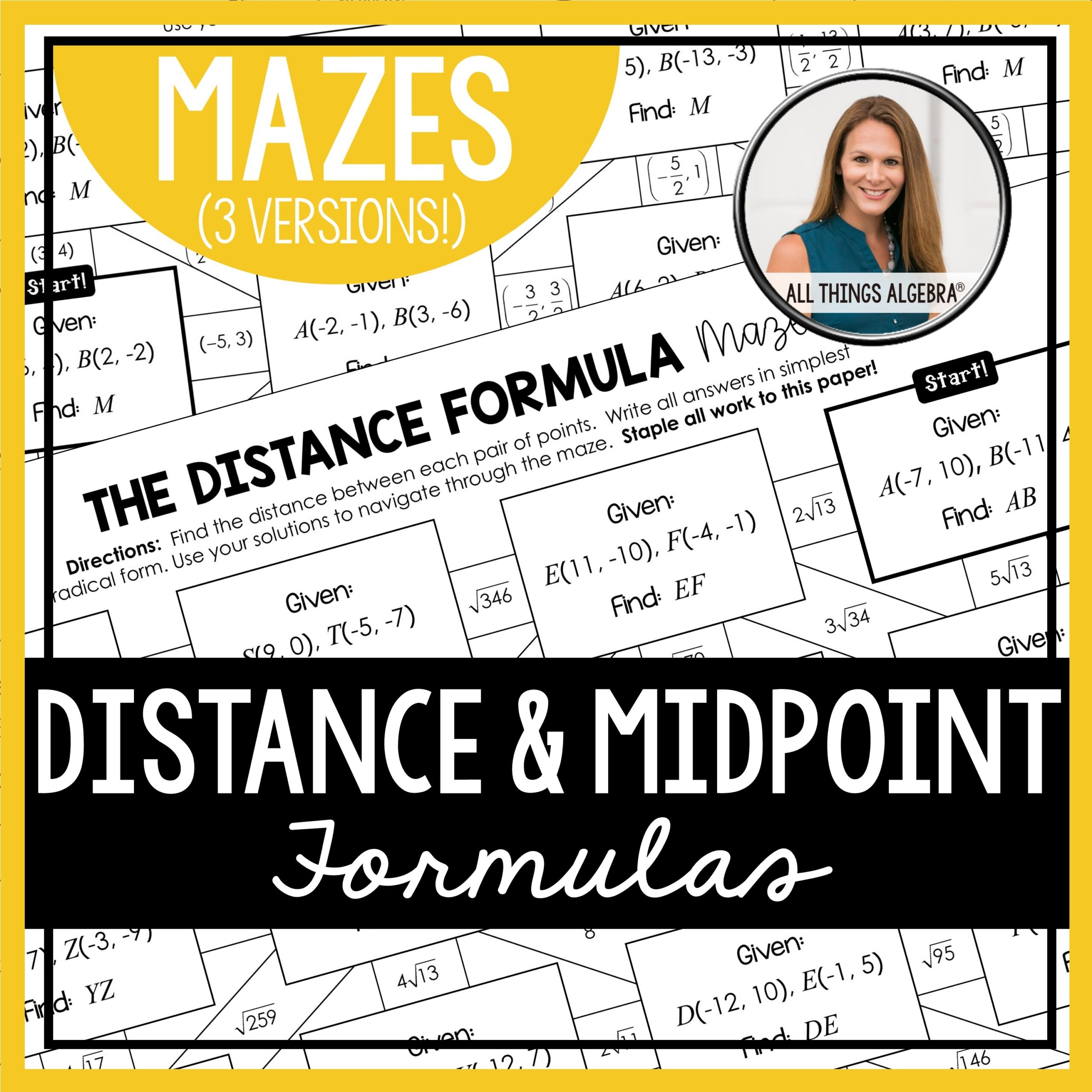 Distance U0026 Midpoint Formula Mazes