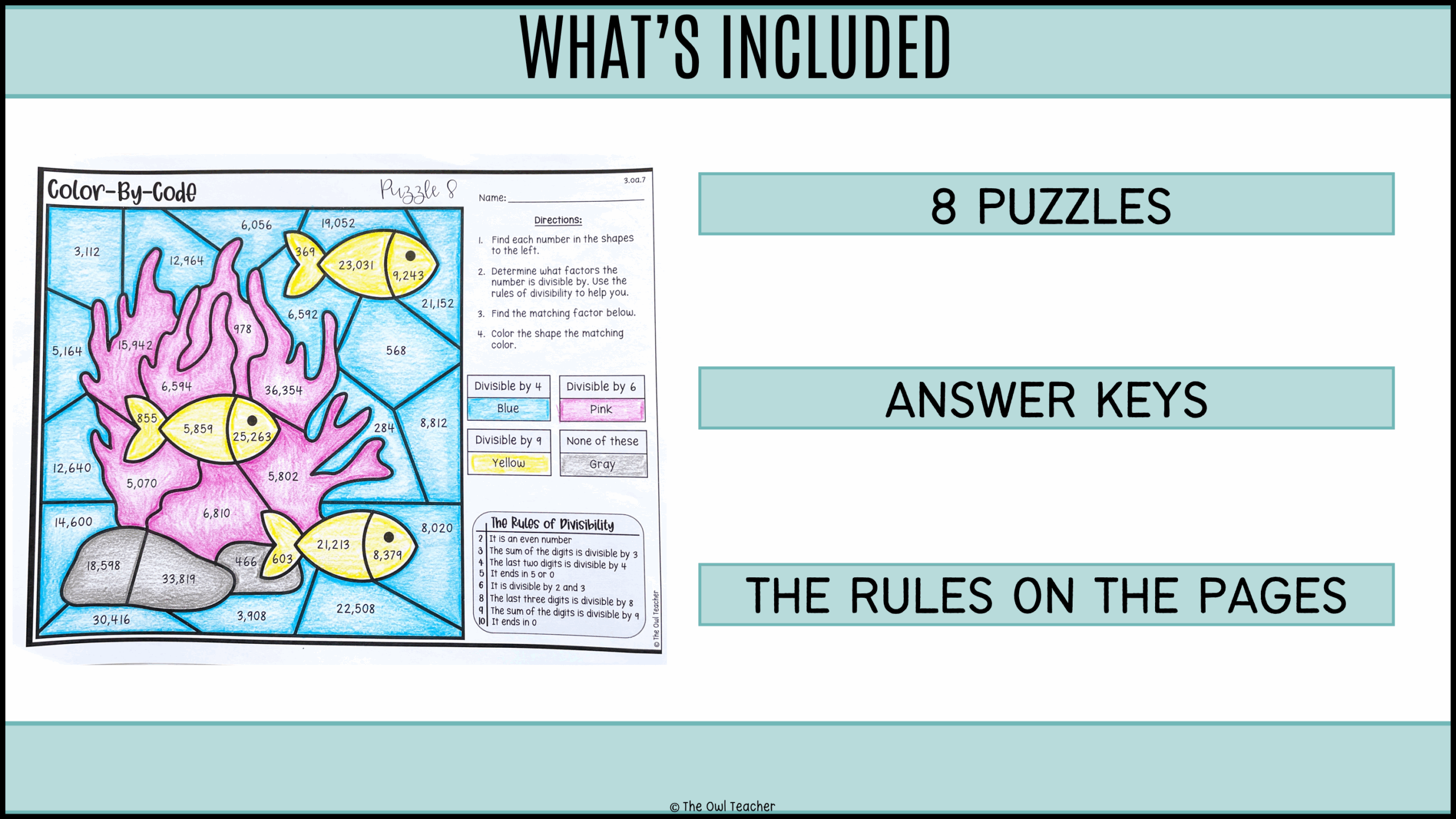 Divisibility Color By Number Activity Classful