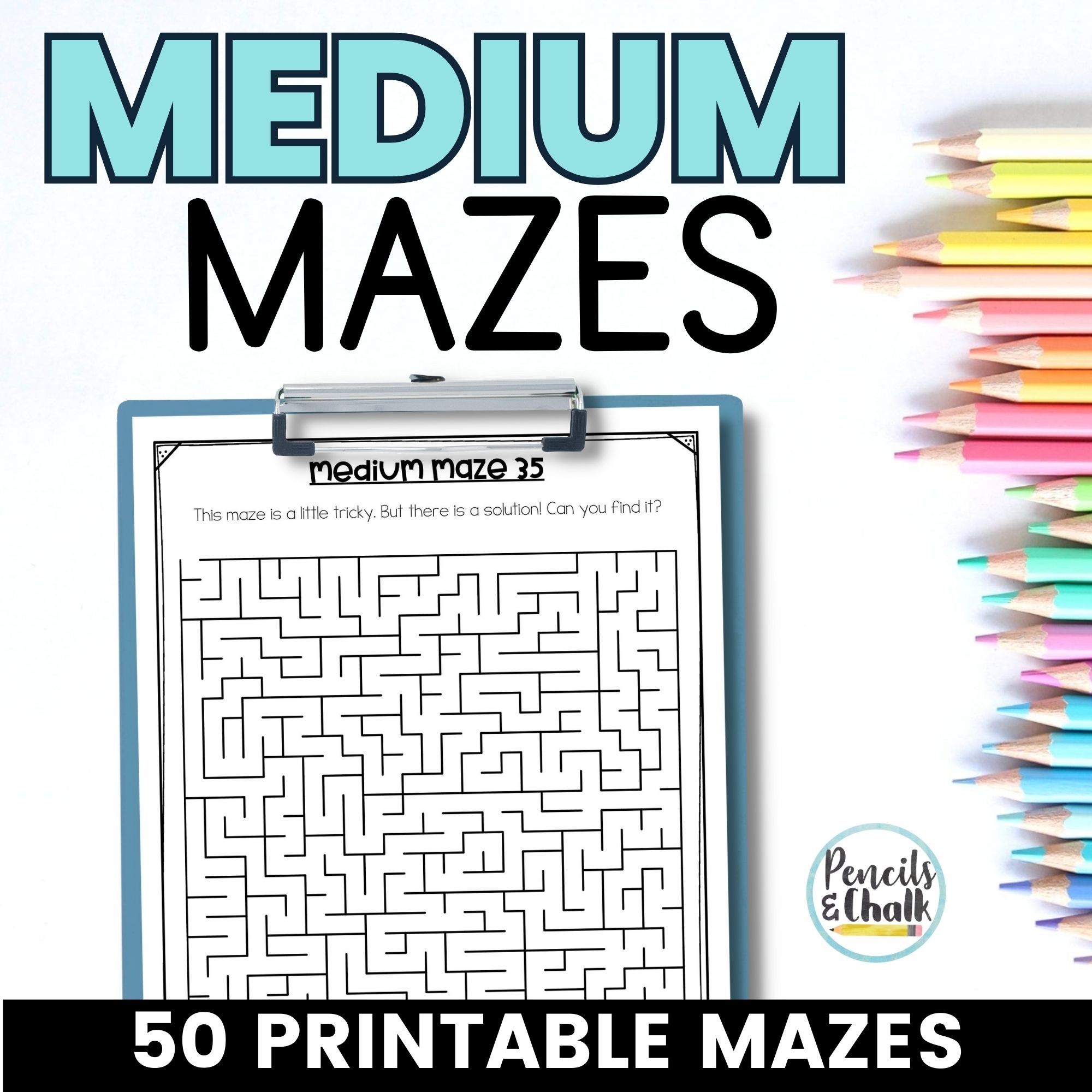 Early And Fast Finishers Mazes 50 Medium Difficulty Maze Puzzles Made By Teachers