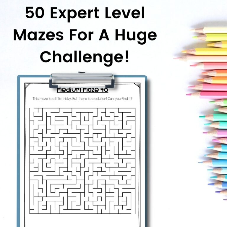 Early And Fast Finishers Mazes 50 Medium Difficulty Maze Puzzles Made By Teachers