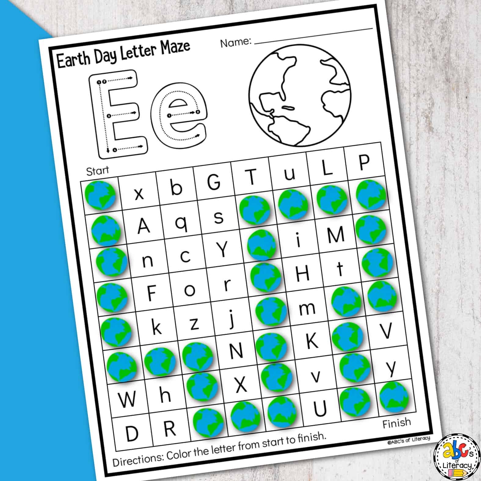 Earth Day Letter Maze Worksheets