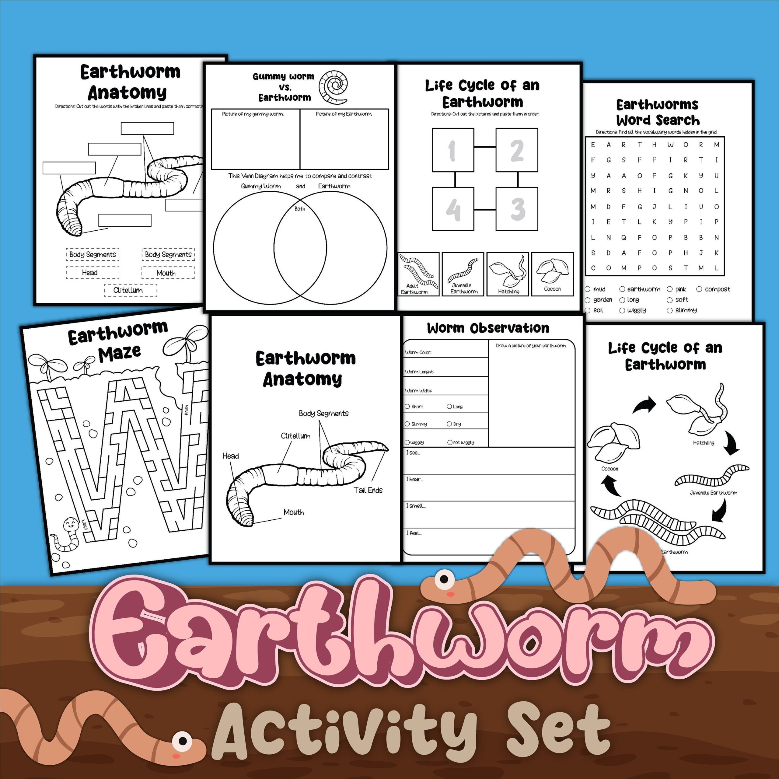Glow Worm Maze Worksheet