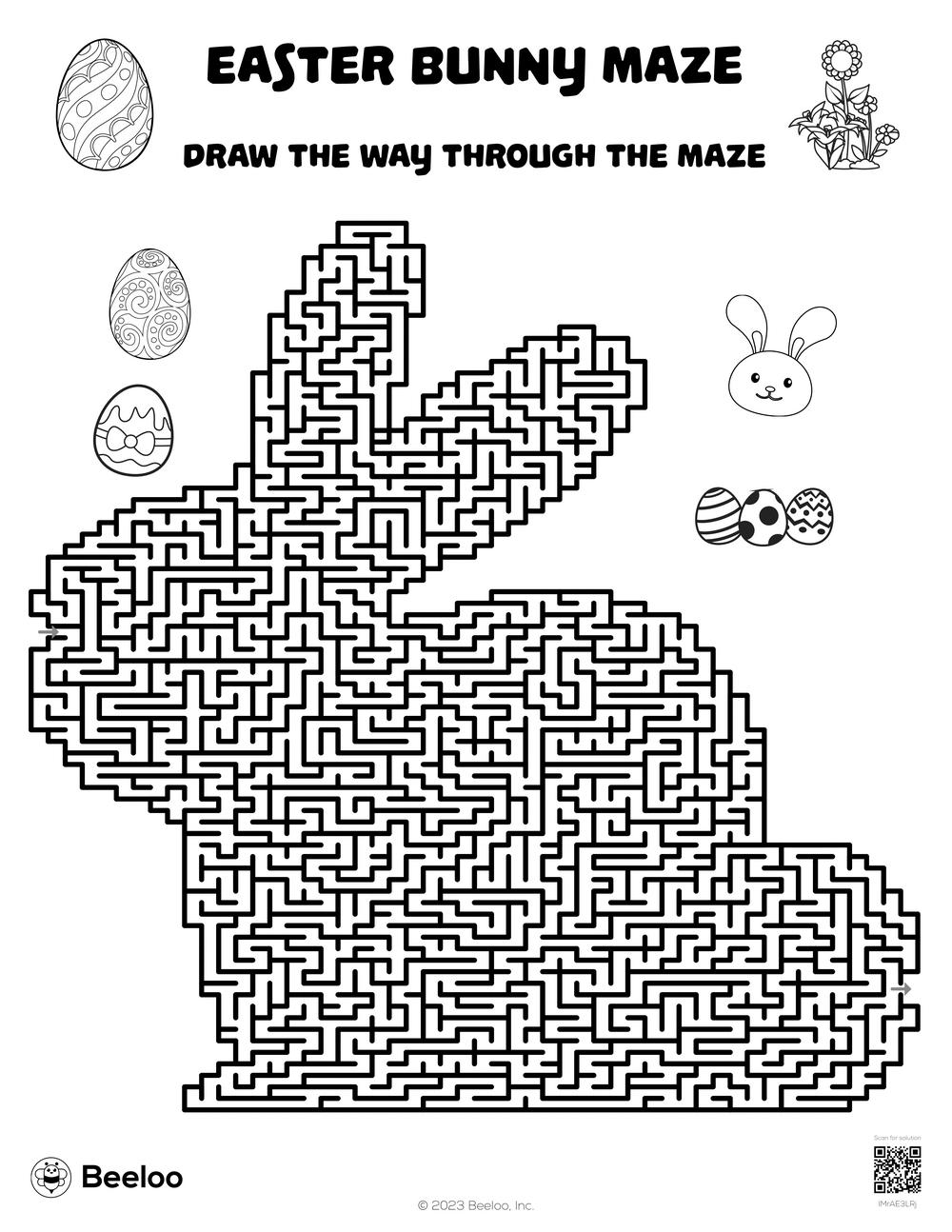 Easter Bunny Maze Beeloo Printable Crafts And Activities For Kids