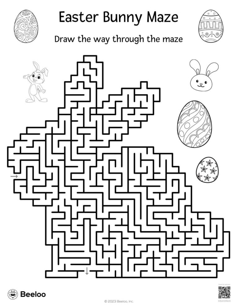 Easter Bunny Maze Beeloo Printable Crafts And Activities For Kids
