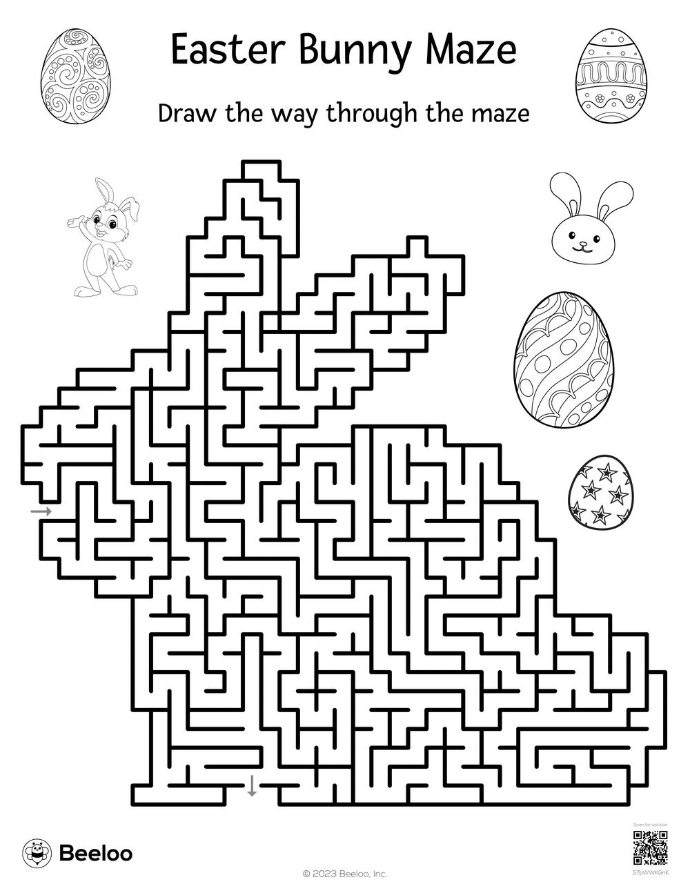 Easter Bunny Maze Beeloo Printable Crafts And Activities For Kids
