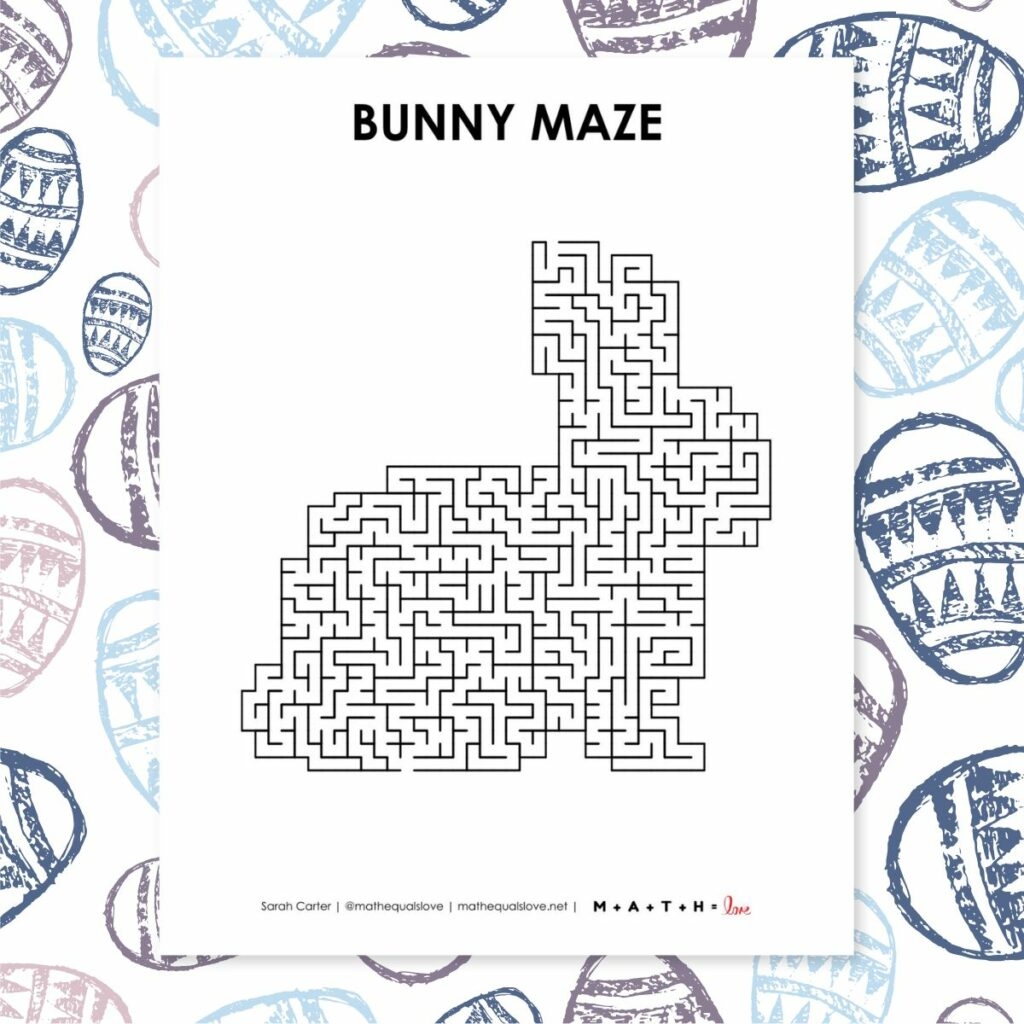 Bunny Maze Worksheet