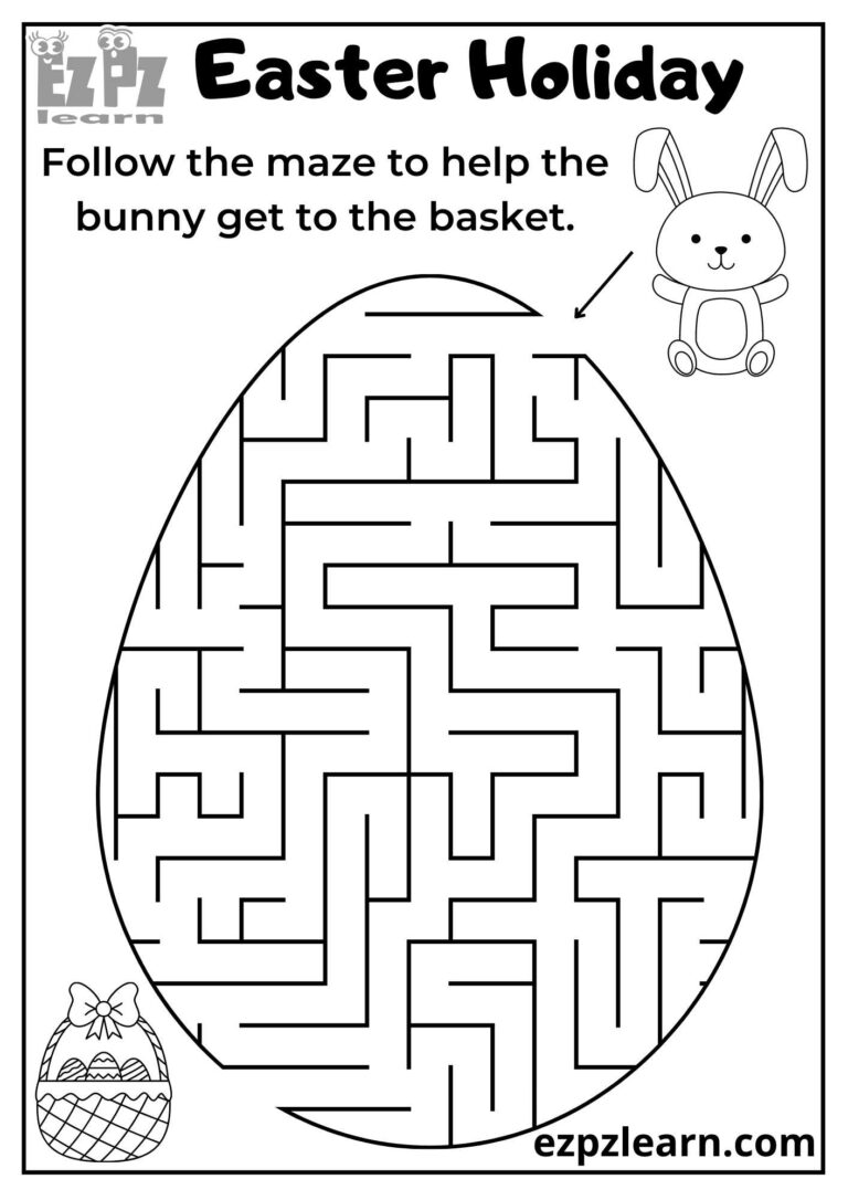 Easter Holiday Alphabet Egg Maze Ezpzlearn