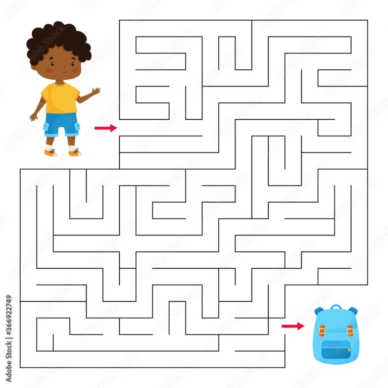 Educational Maze Game For Preschool And School Children Help The