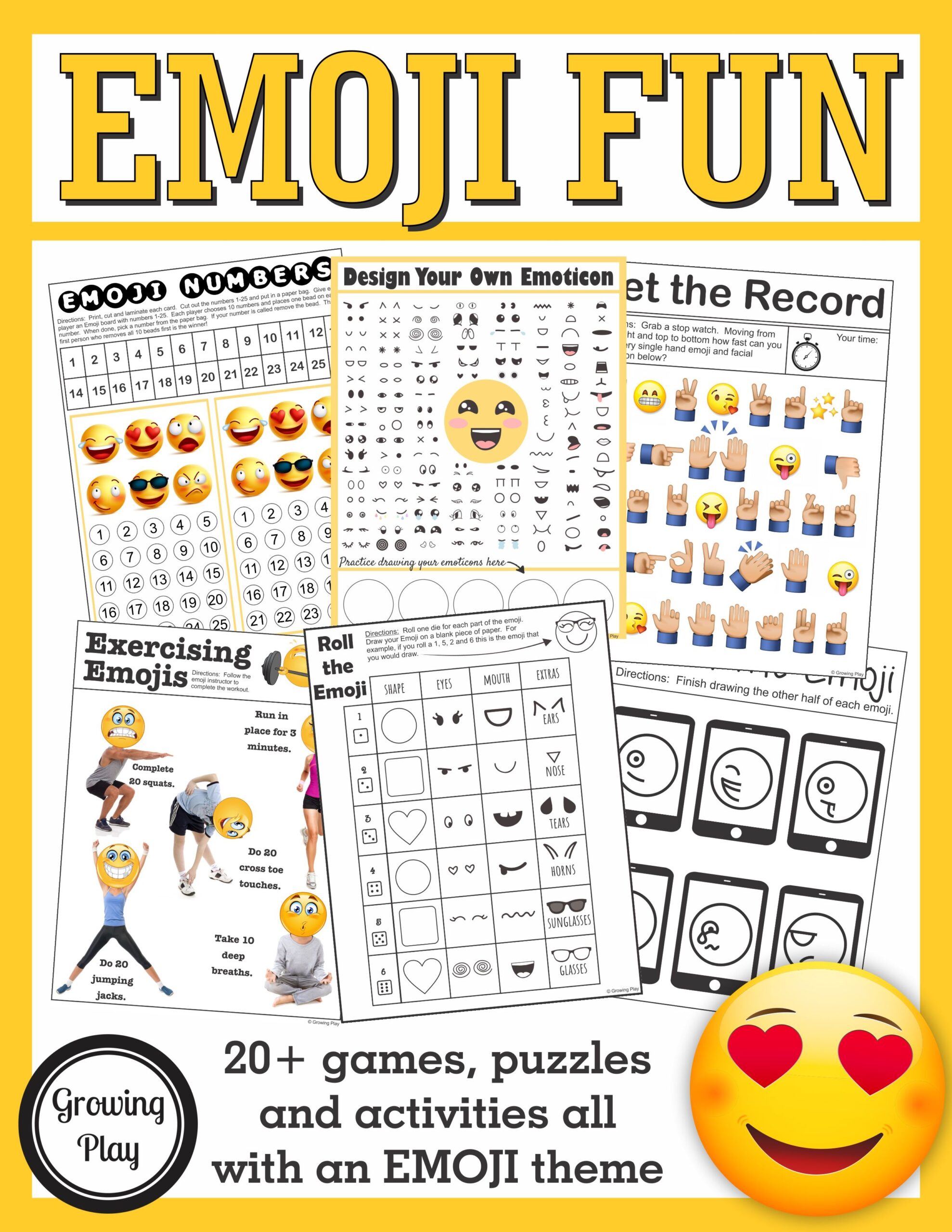 Emoji Sensory Motor Packet Gross Motor Fine Motor Visual Perceptual Skills Your Therapy Source