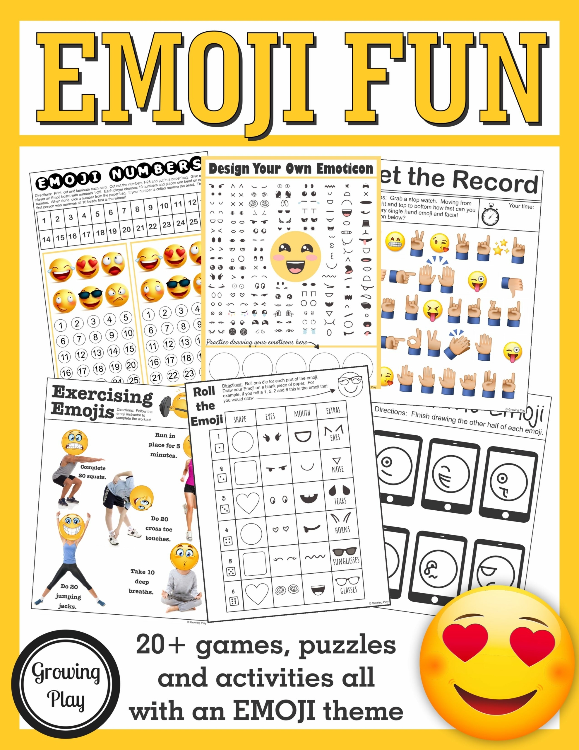 Emoji Sensory Motor Packet Gross Motor Fine Motor Visual Perceptual Skills