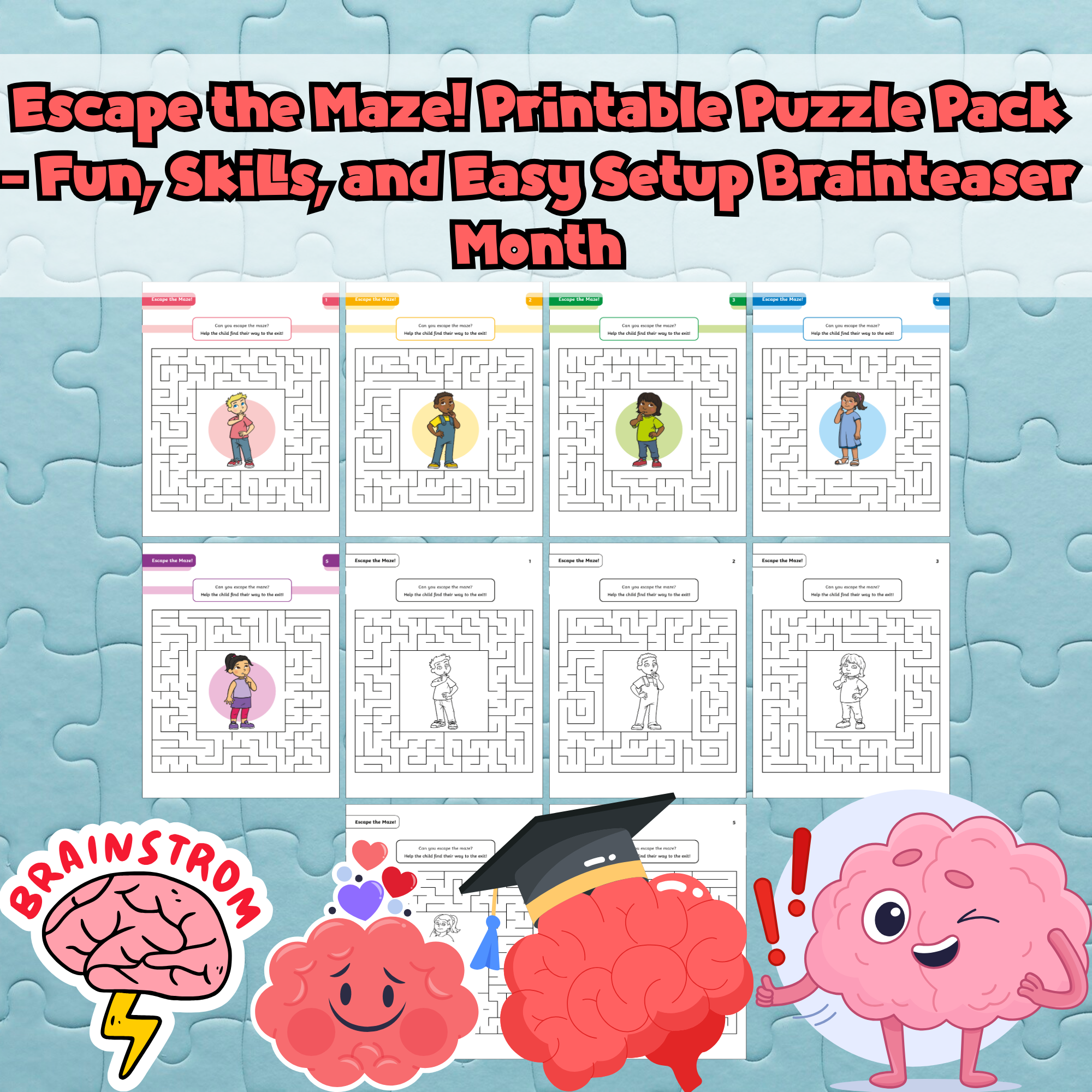 Escape The Maze Printable Puzzle Fun Skills And Easy Setup Brainteaser Month Made By Teachers