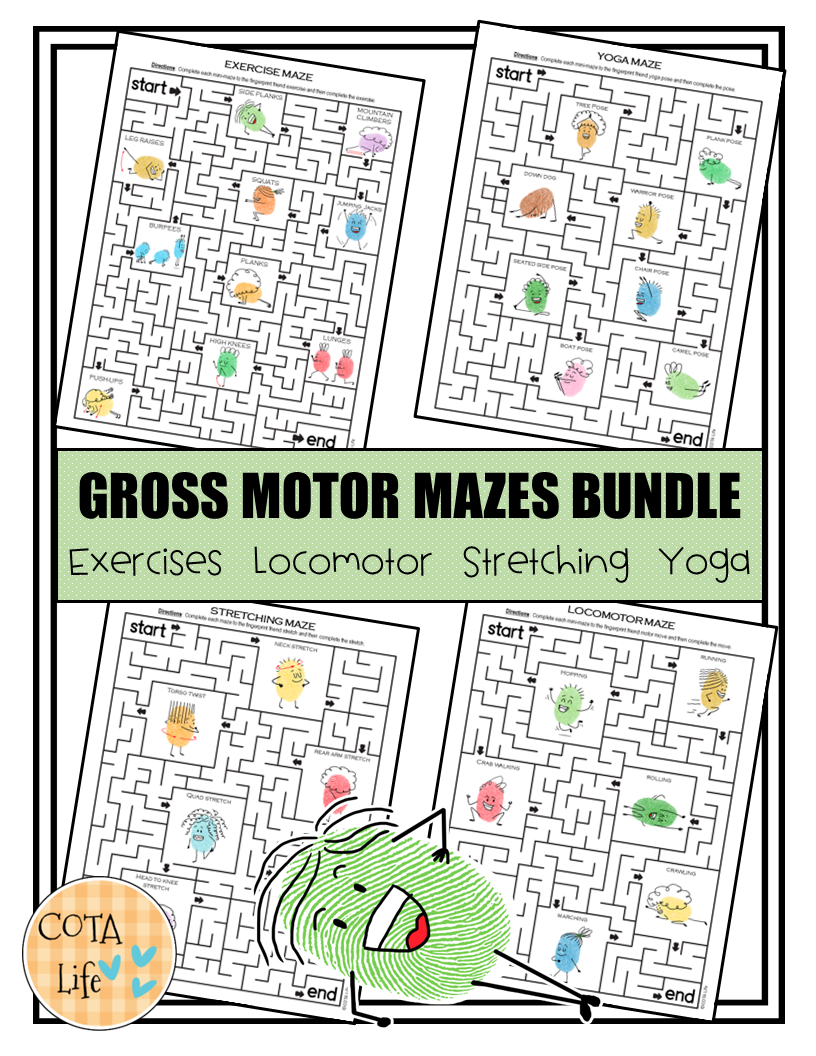 Exercise Locomotor Stretching And Yoga Motor Maze Bundle