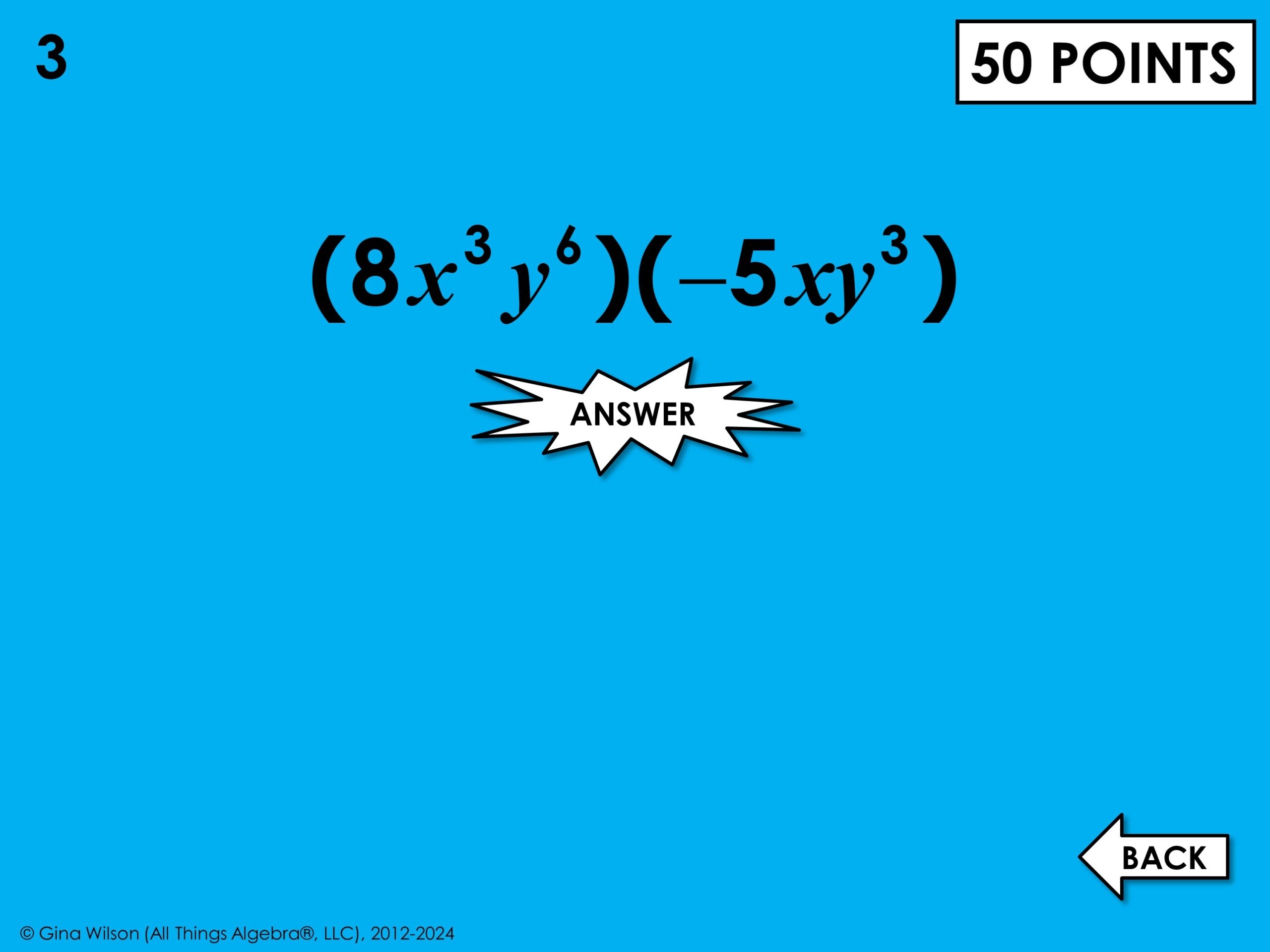 Exponent Rules Koosh Ball Game All Things Algebra 