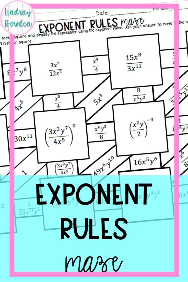 Exponent Rules Maze