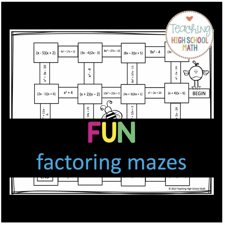 Factoring Trinomials And Multiplying Binomials Mazes Made By