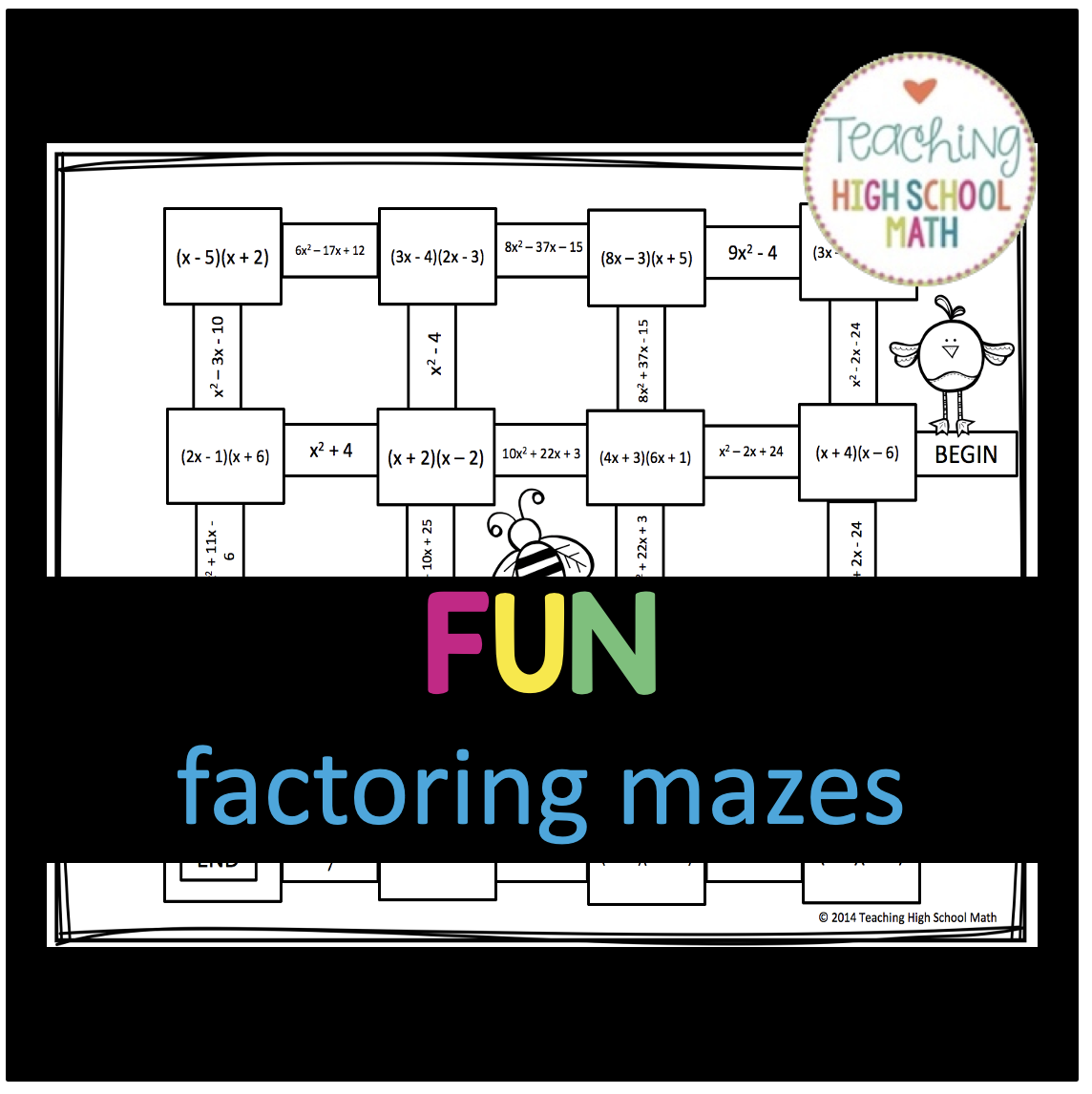 Factoring Trinomials And Multiplying Binomials Mazes Made By 