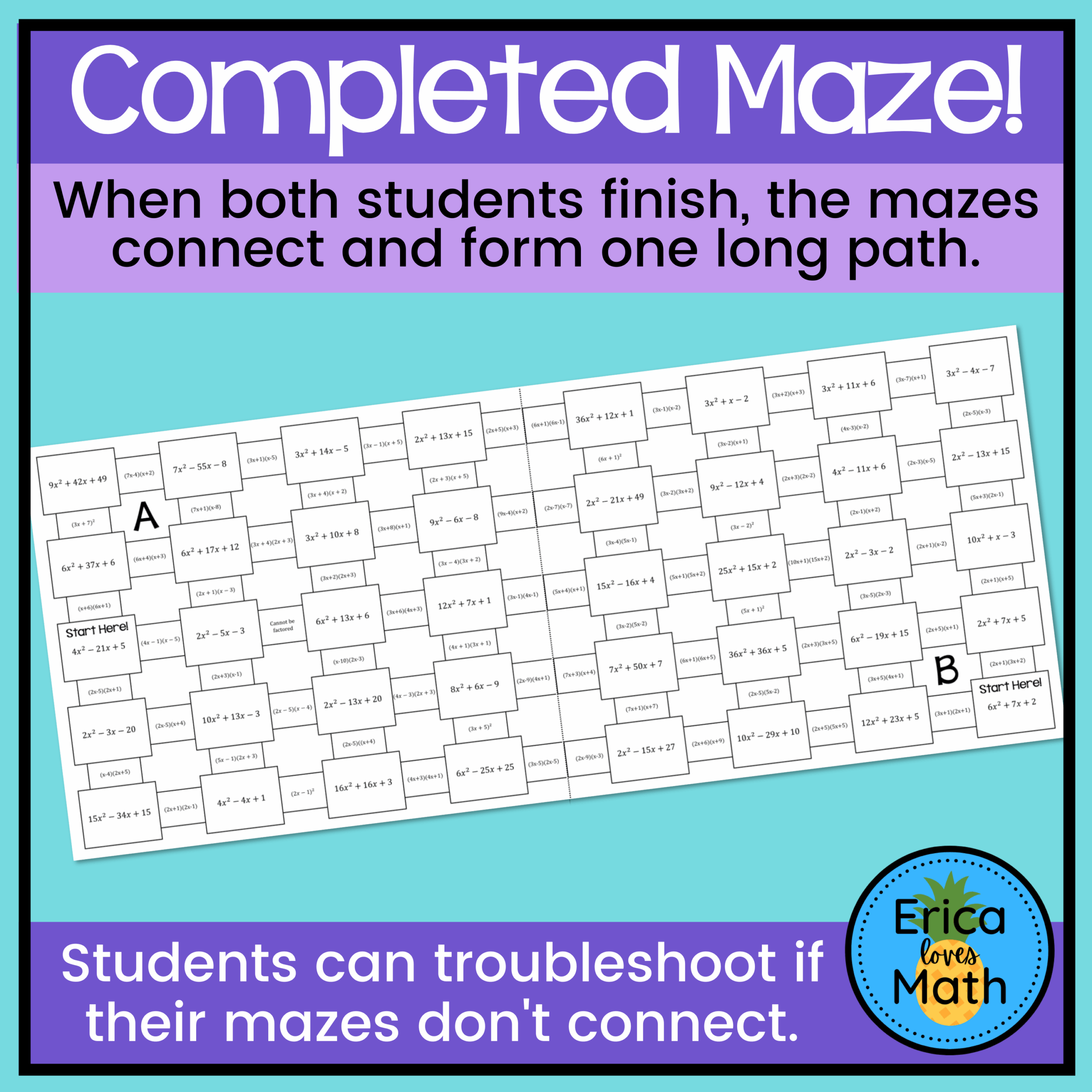 Factoring Trinomials Maze Worksheet Answers