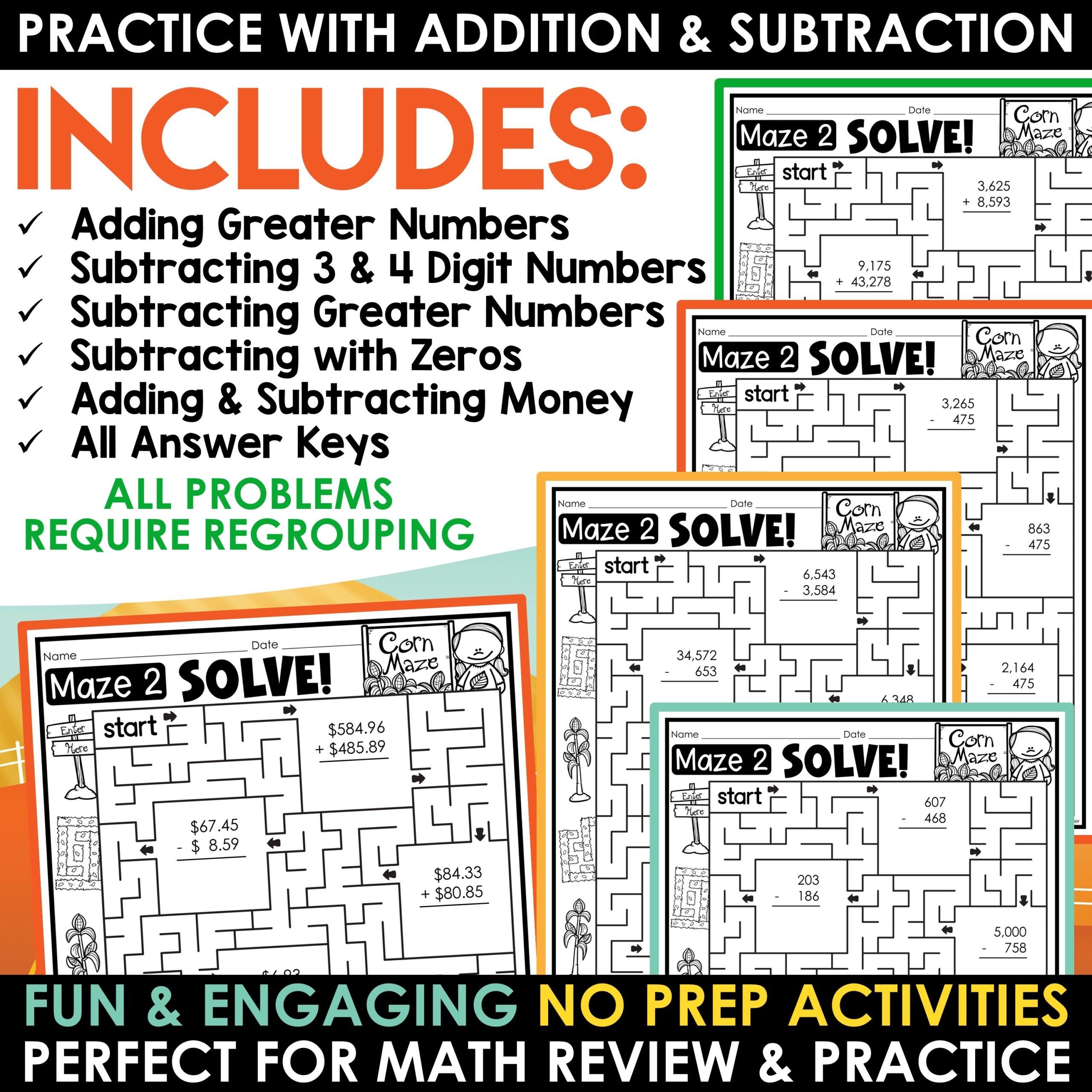 Worksheet Works Subtraction Maze