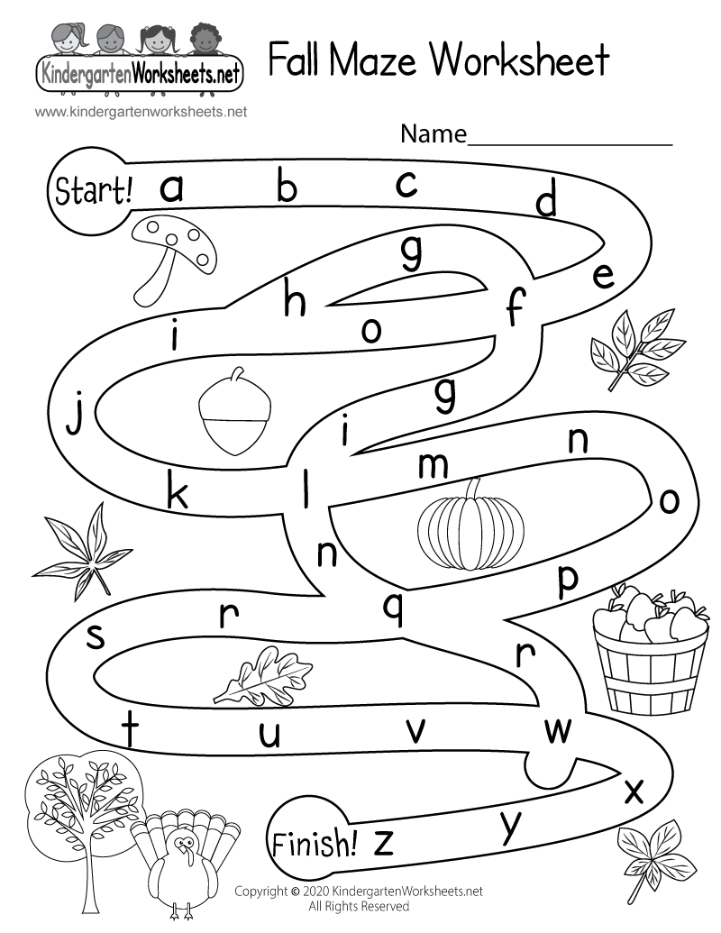November Mazes Worksheets Pdf