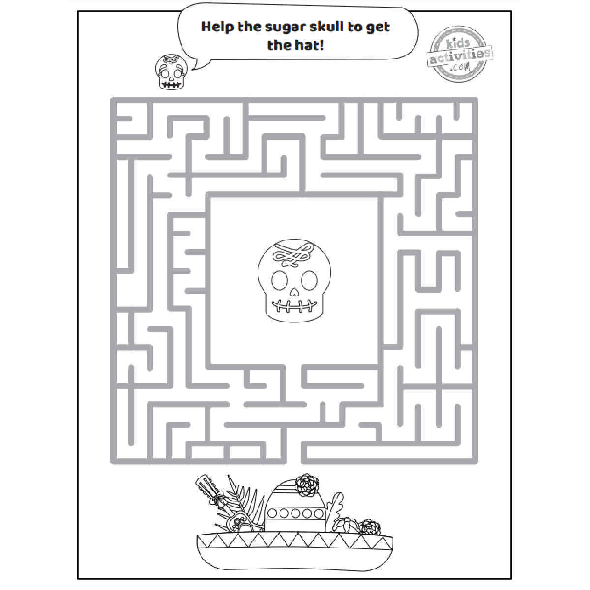 Festive Day Of The Dead Printable Mazes For Kids Kids Activities Blog